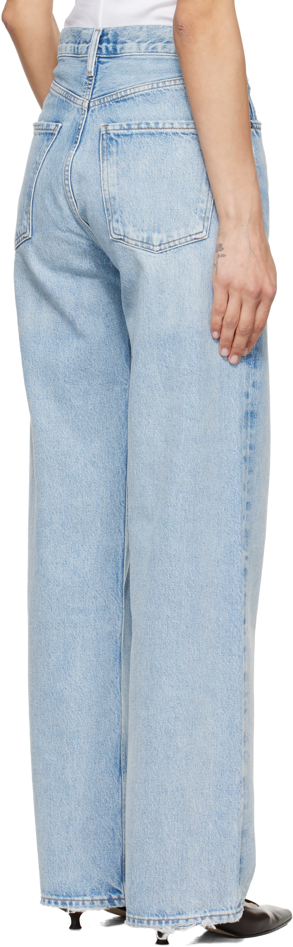 AGOLDE - Jean ample Ren bleu à taille haute