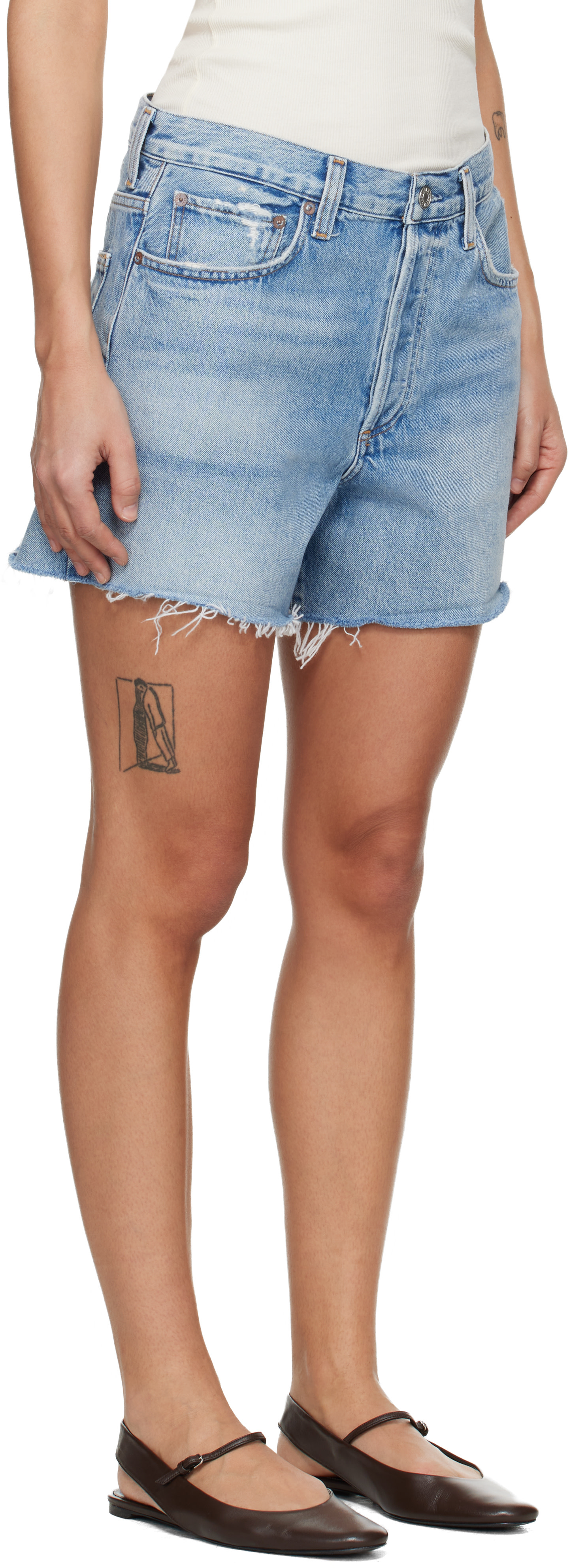AGOLDE - Short Nye bleu en denim