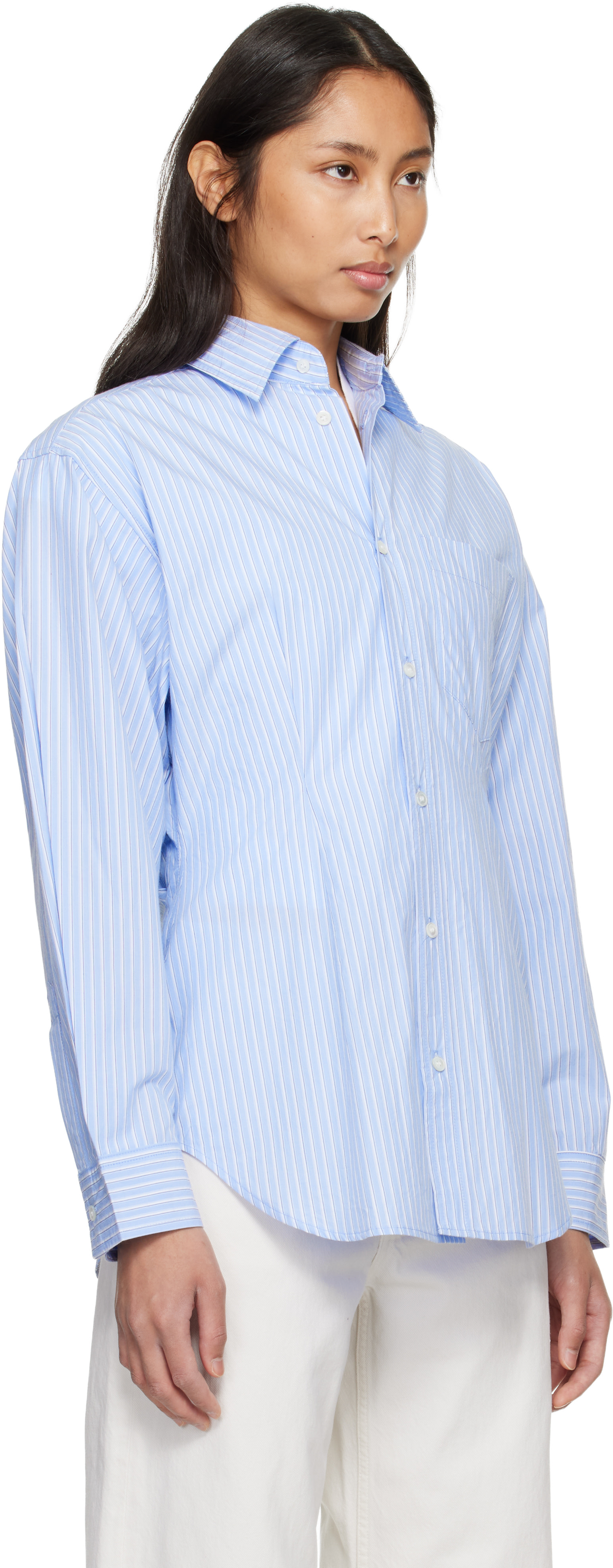 AGOLDE - Chemise ajustée bleue