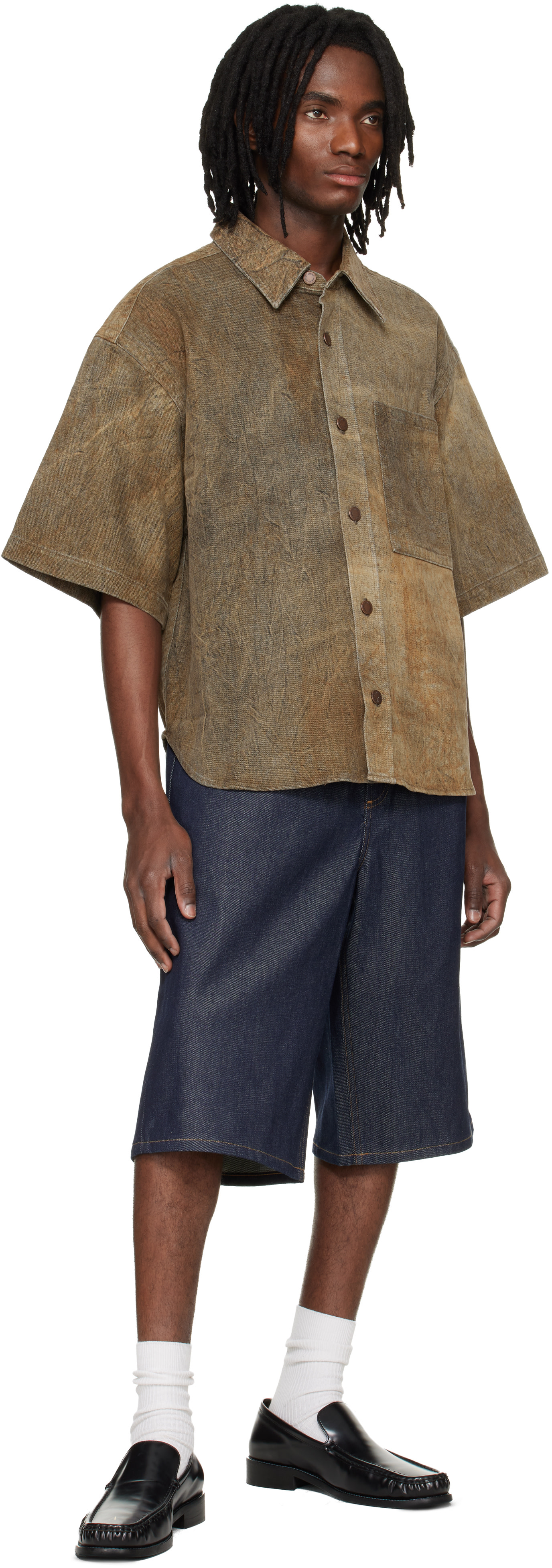 AGOLDE - Brown Comfort Stretch Watson Denim Shirt