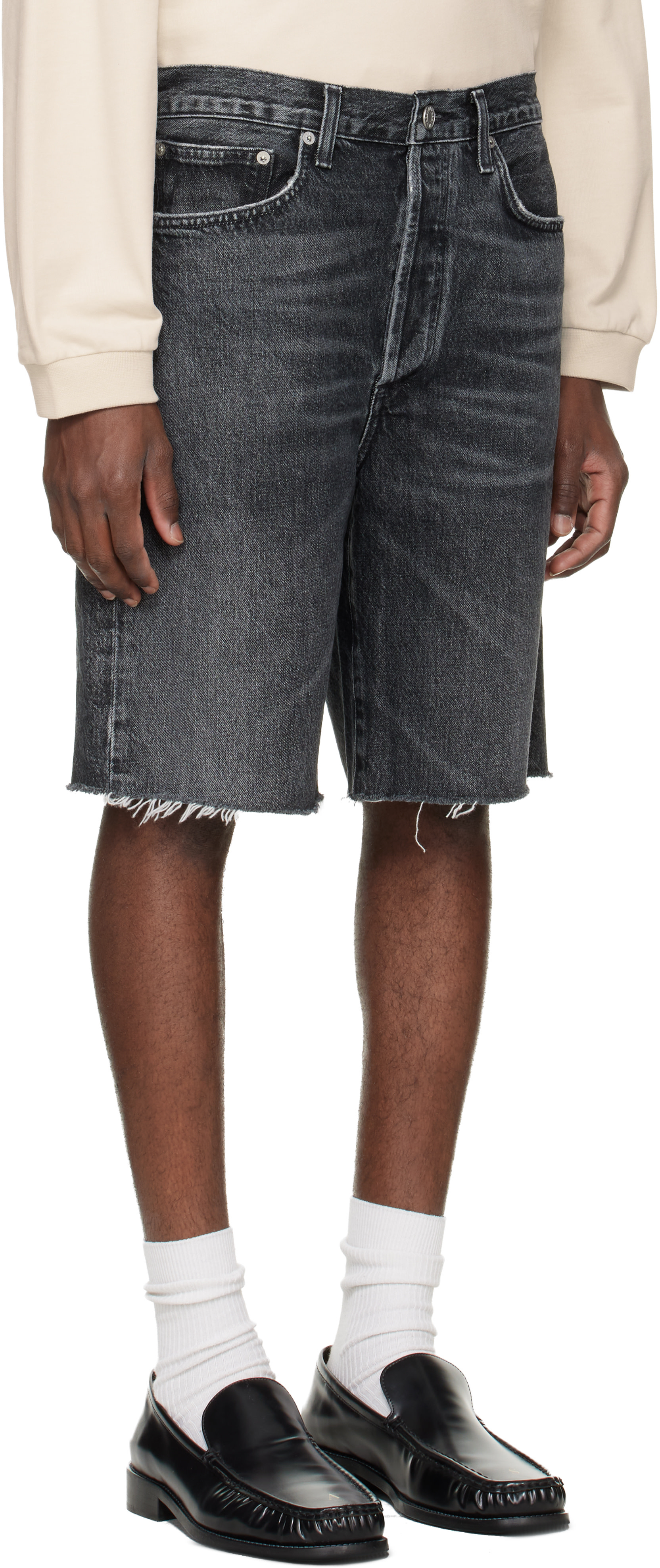 AGOLDE - Black Anson Denim Shorts