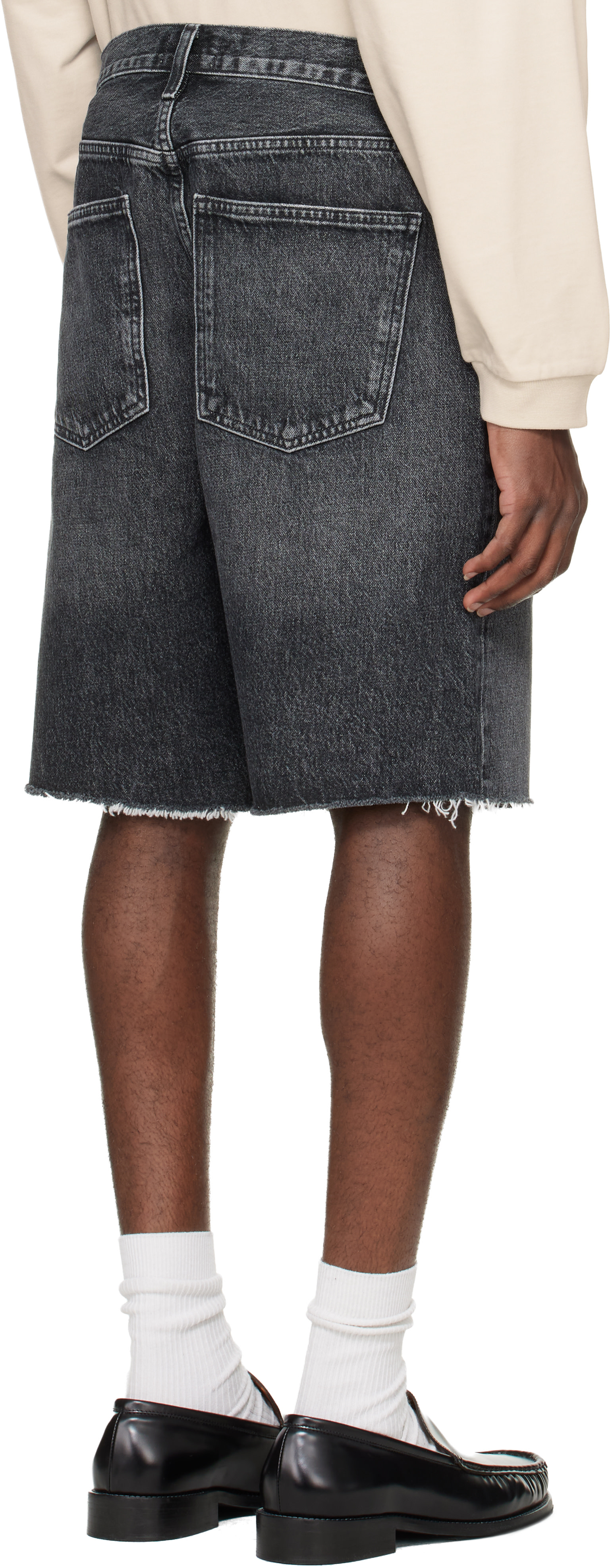 AGOLDE - Black Anson Denim Shorts
