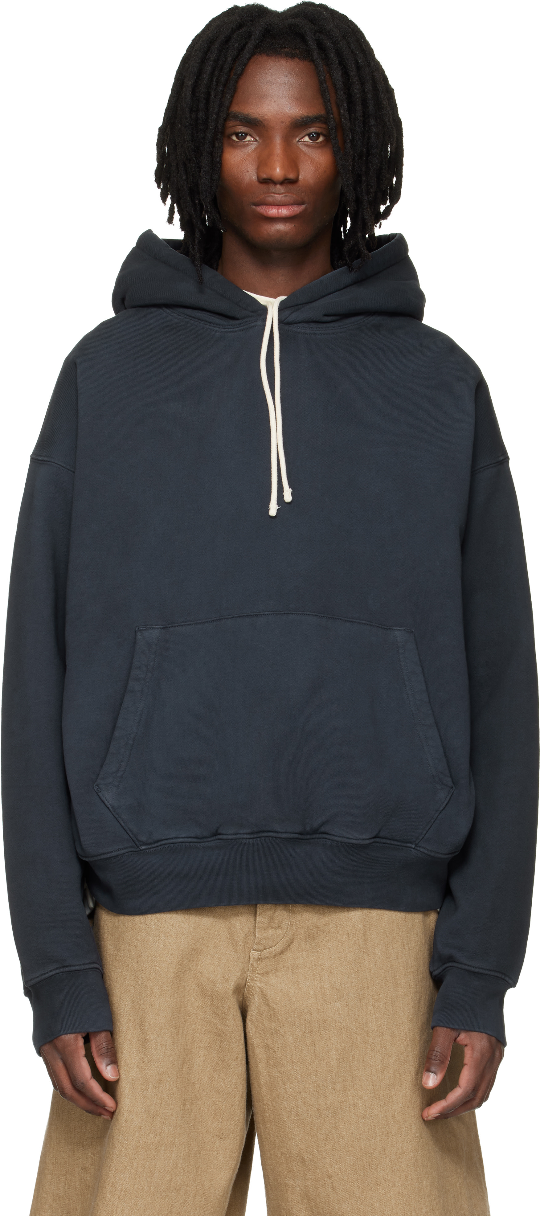 AGOLDE - Pull à capuche Boyce bleu marine
