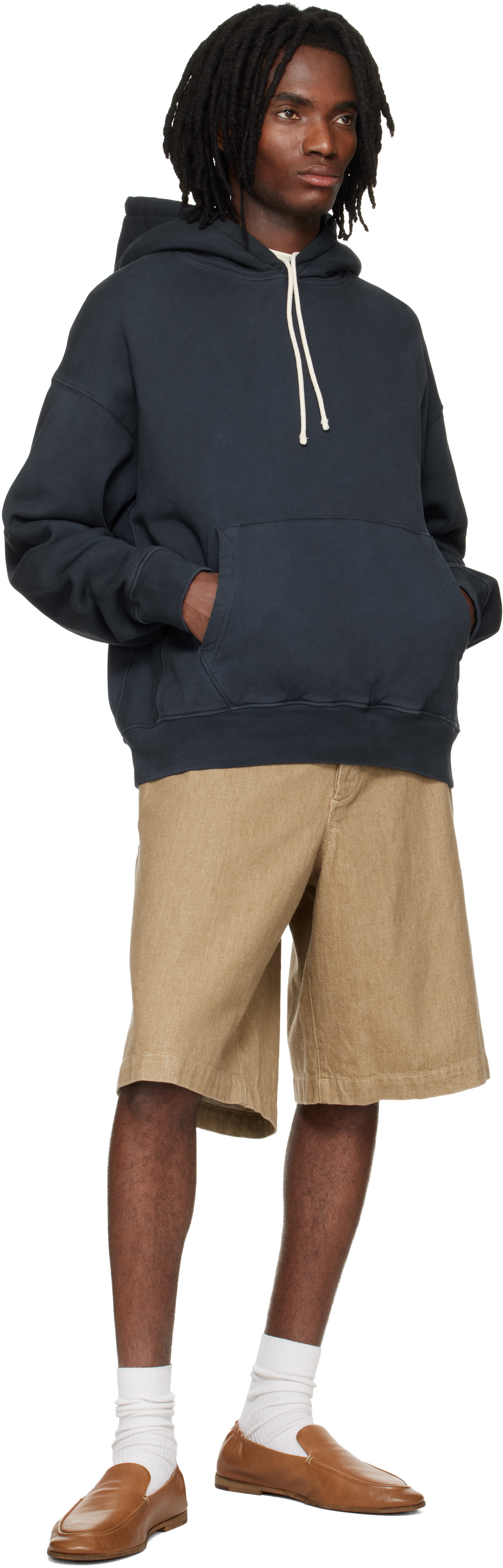AGOLDE - Pull à capuche Boyce bleu marine
