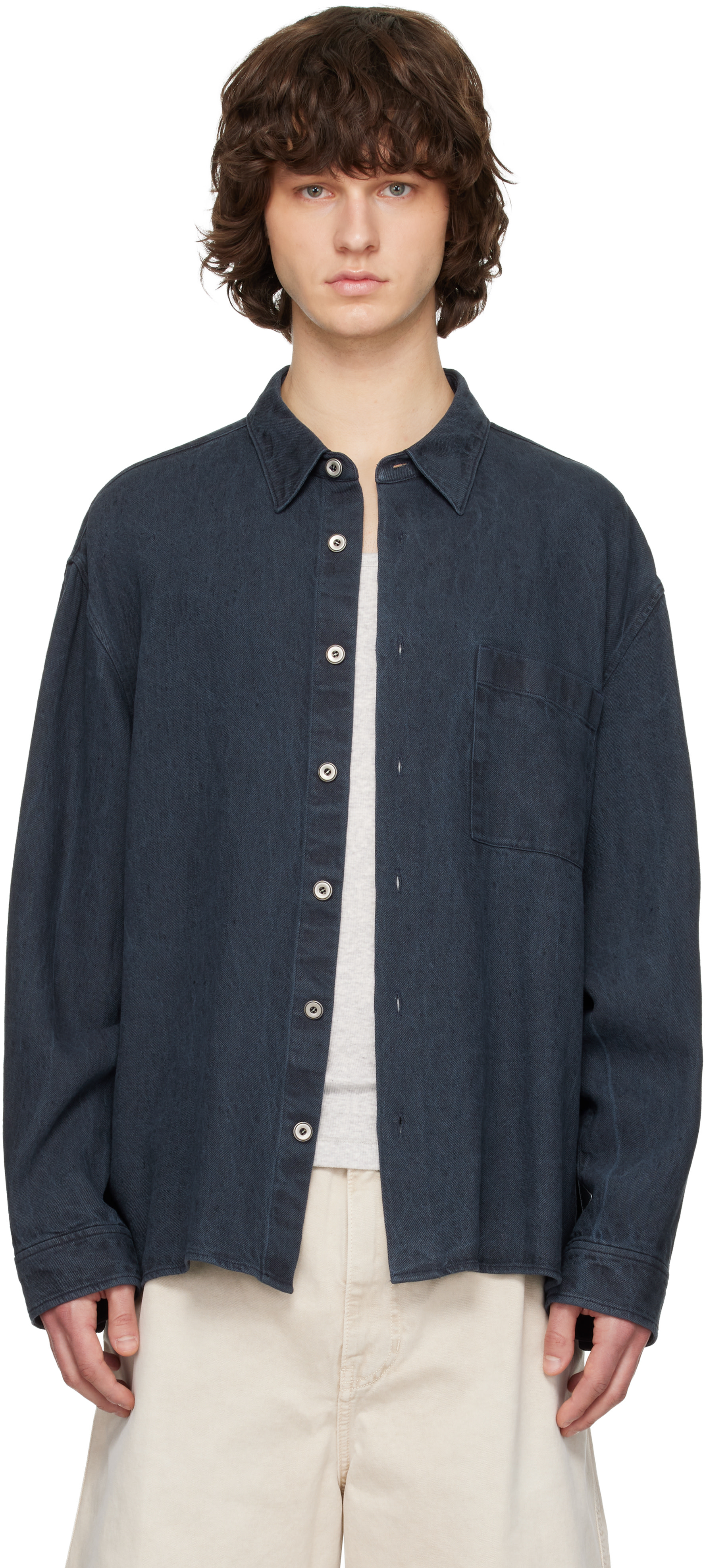 Solid Homme - Chemise grise à effet délavé