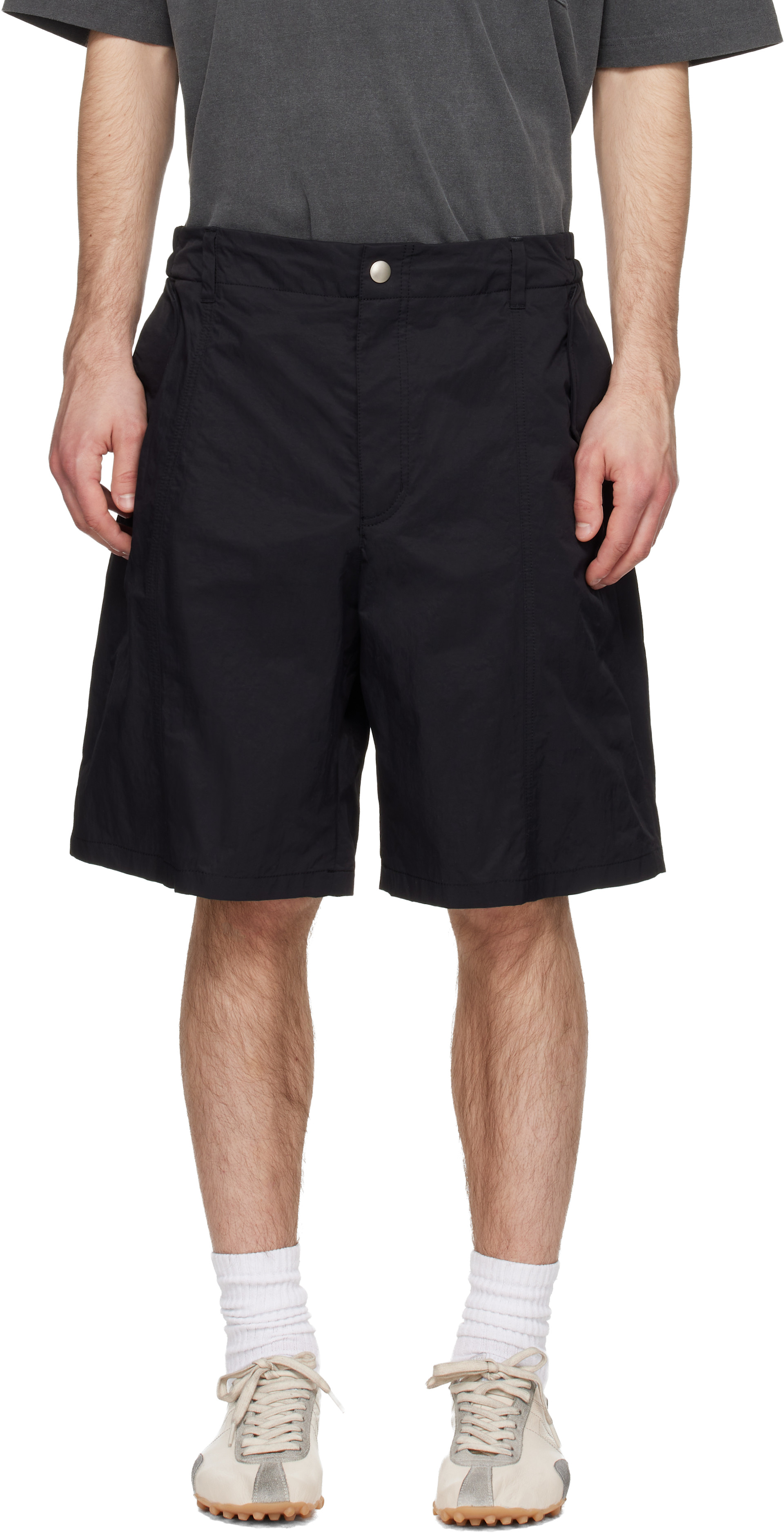 Solid Homme - Short noir en nylon