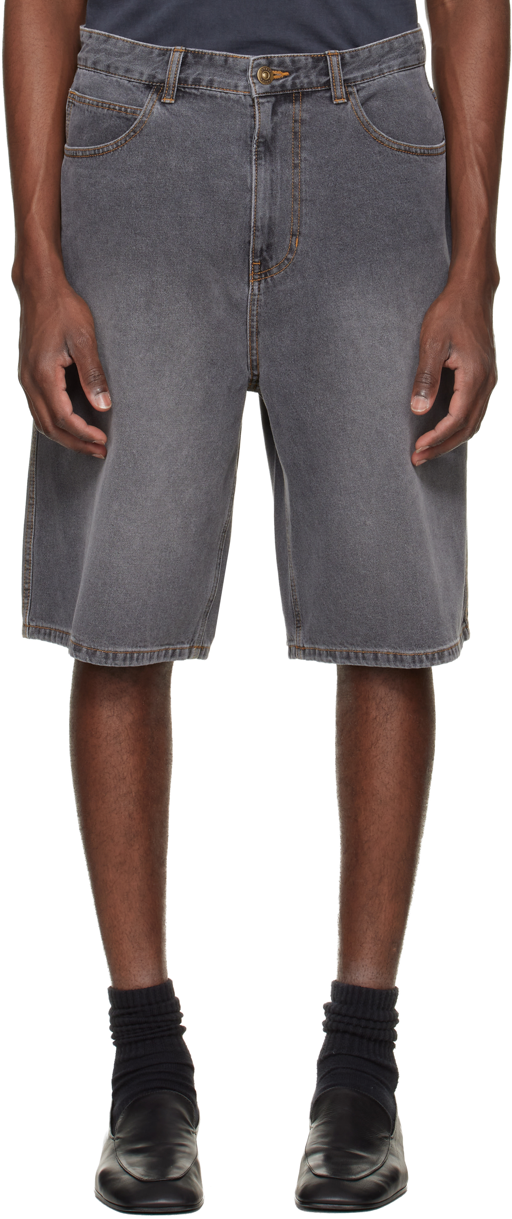 Solid Homme - Gray Bermuda Denim Shorts