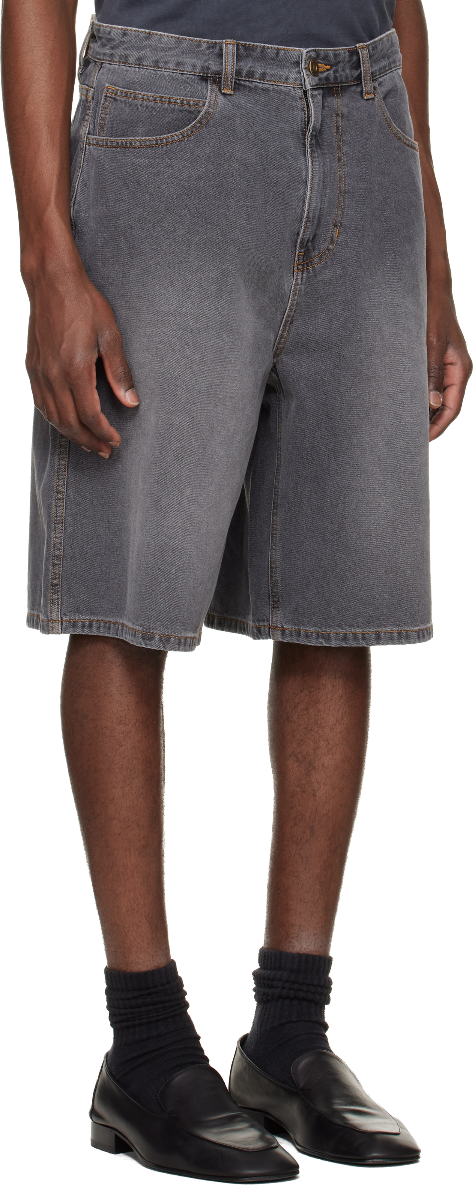 Solid Homme - Bermuda gris en denim