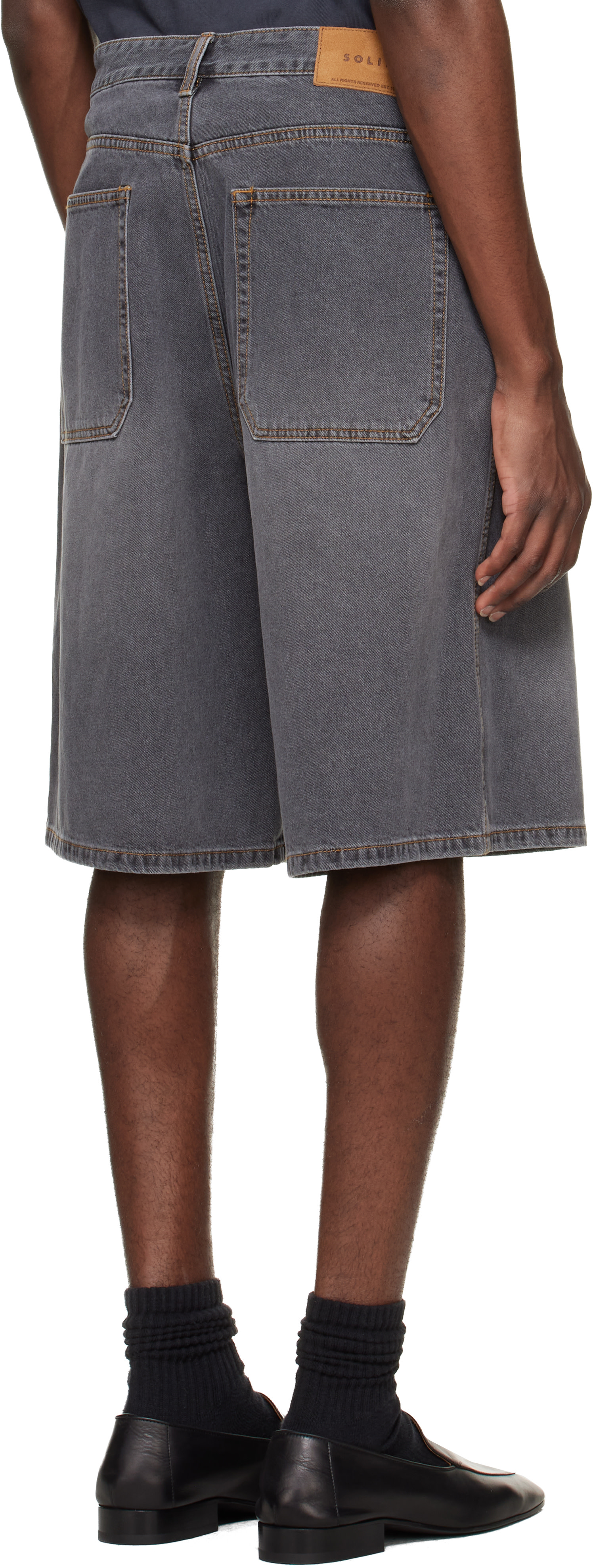 Solid Homme - Bermuda gris en denim