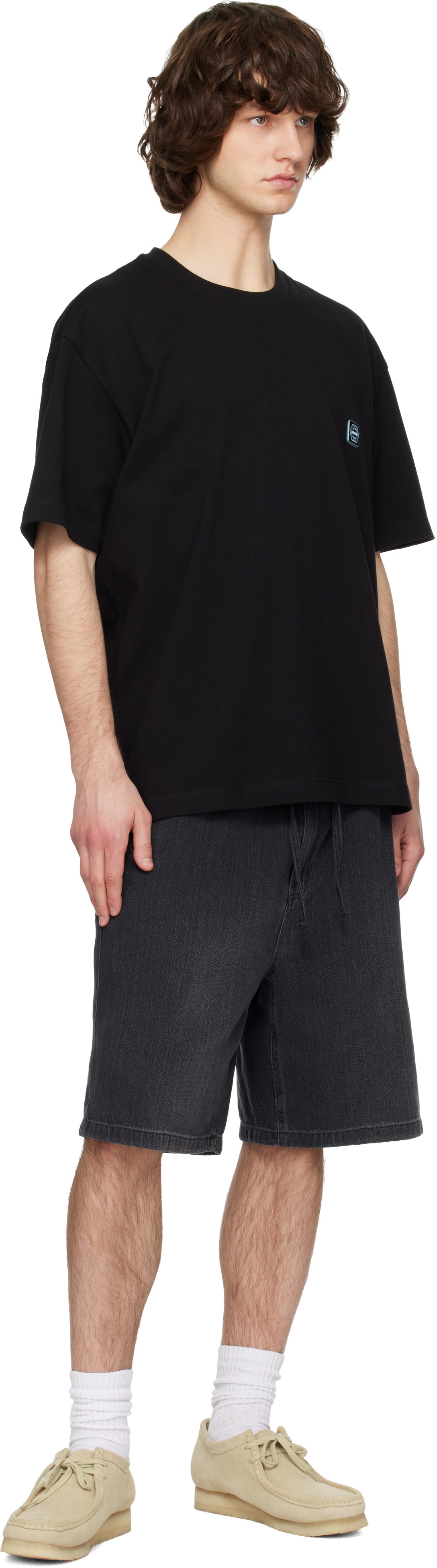 Solid Homme - Gray Drawstring Denim Shorts