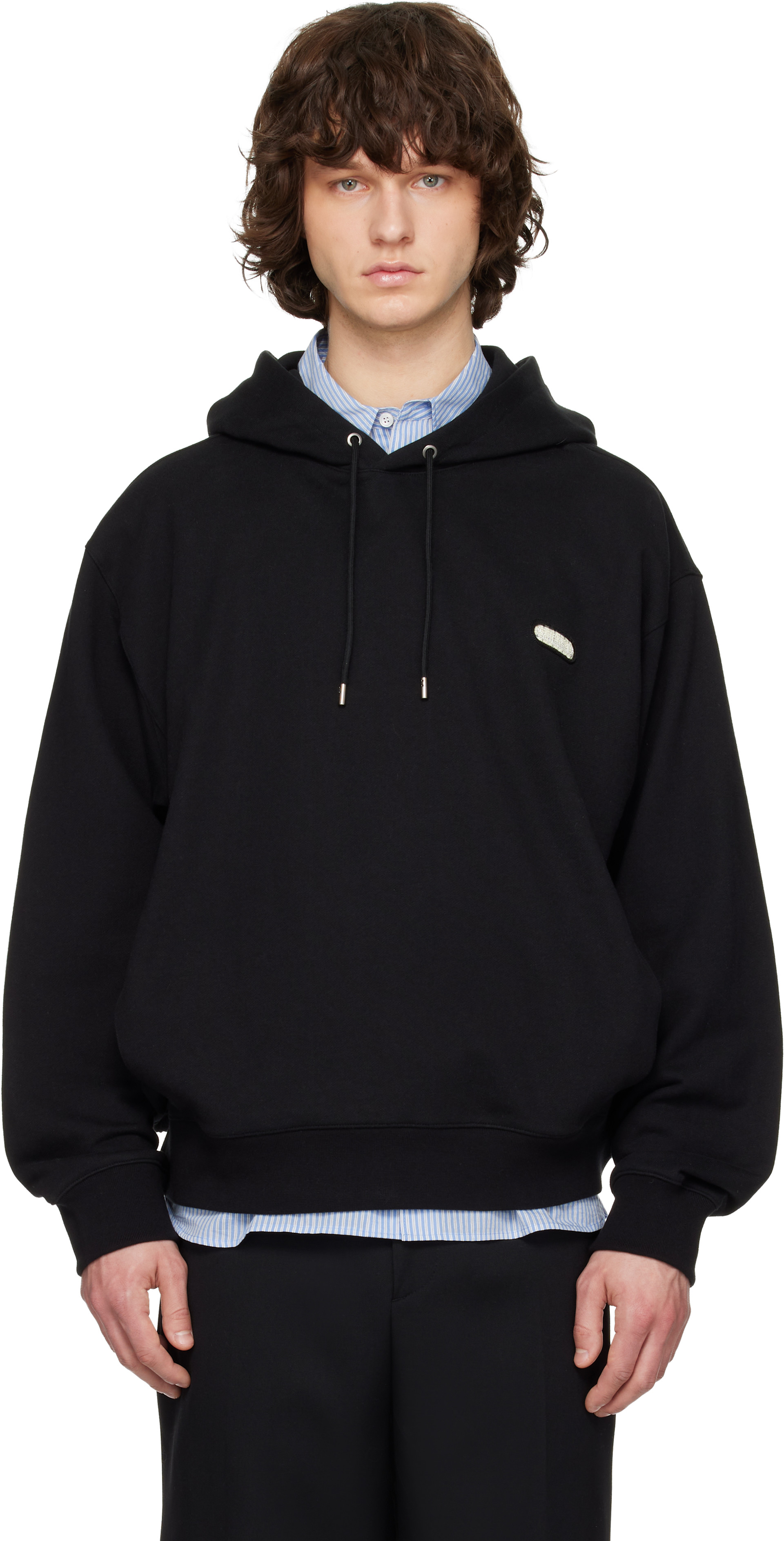 Solid Homme - Black Solid Back Logo Hoodie