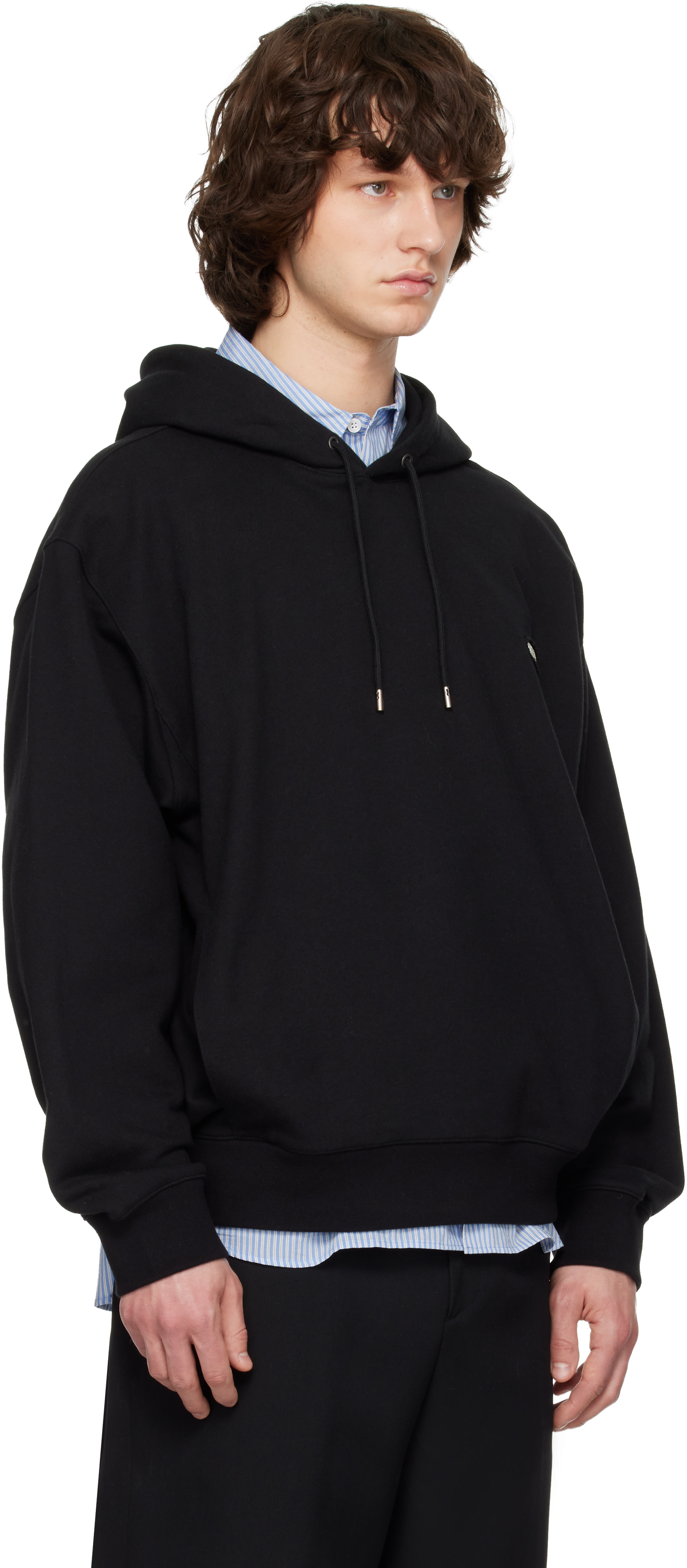 Solid Homme - Black Solid Back Logo Hoodie