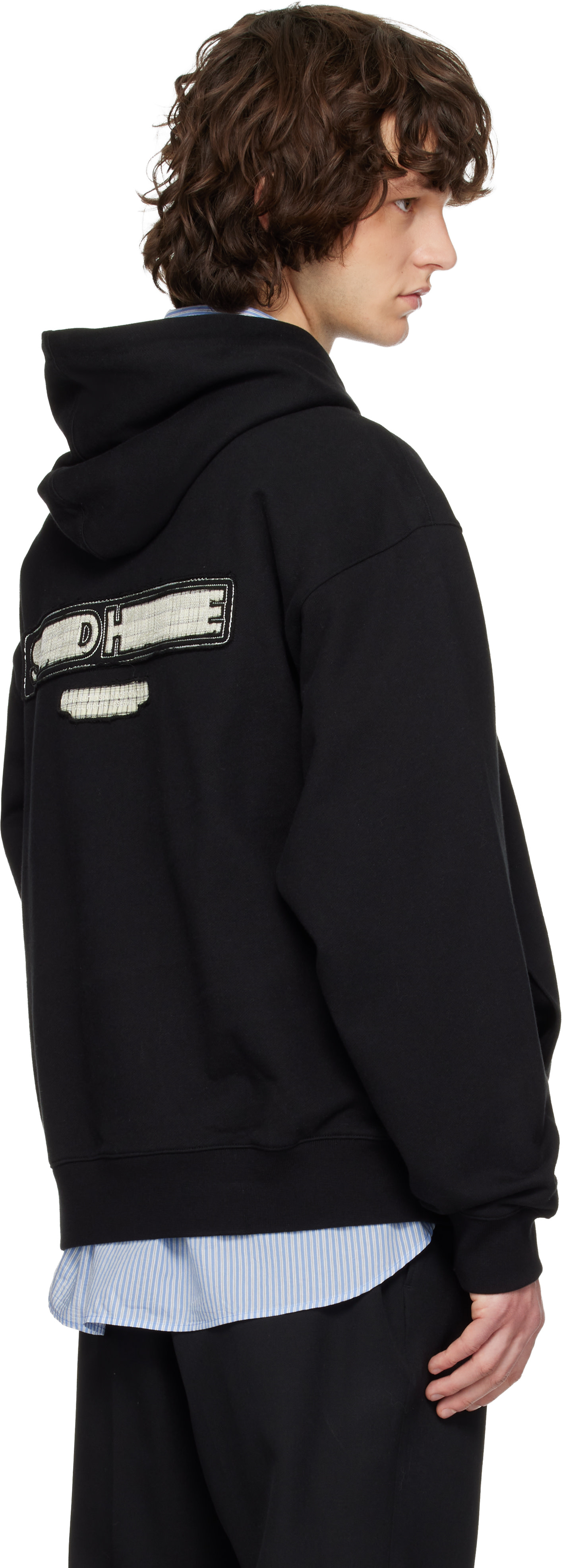 Solid Homme - Black Solid Back Logo Hoodie