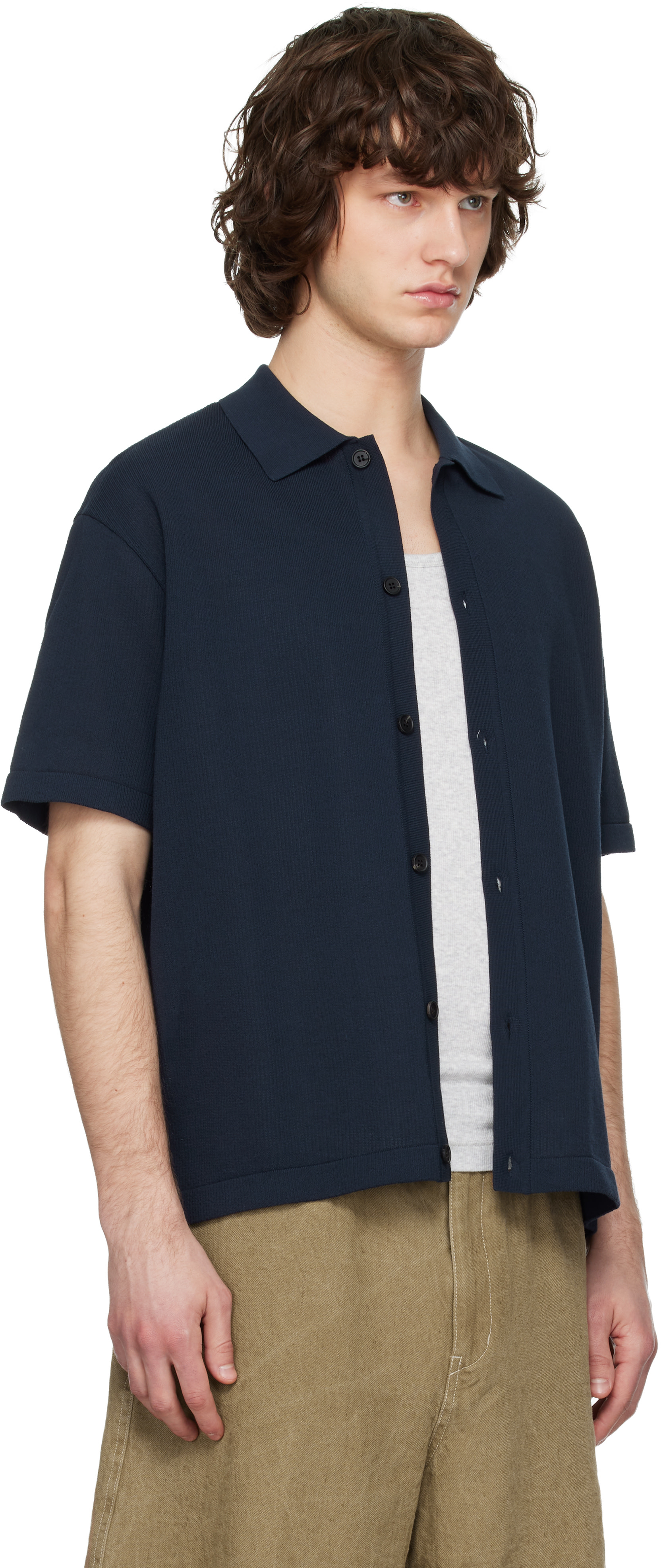 Solid Homme - Polo bleu marine en coton