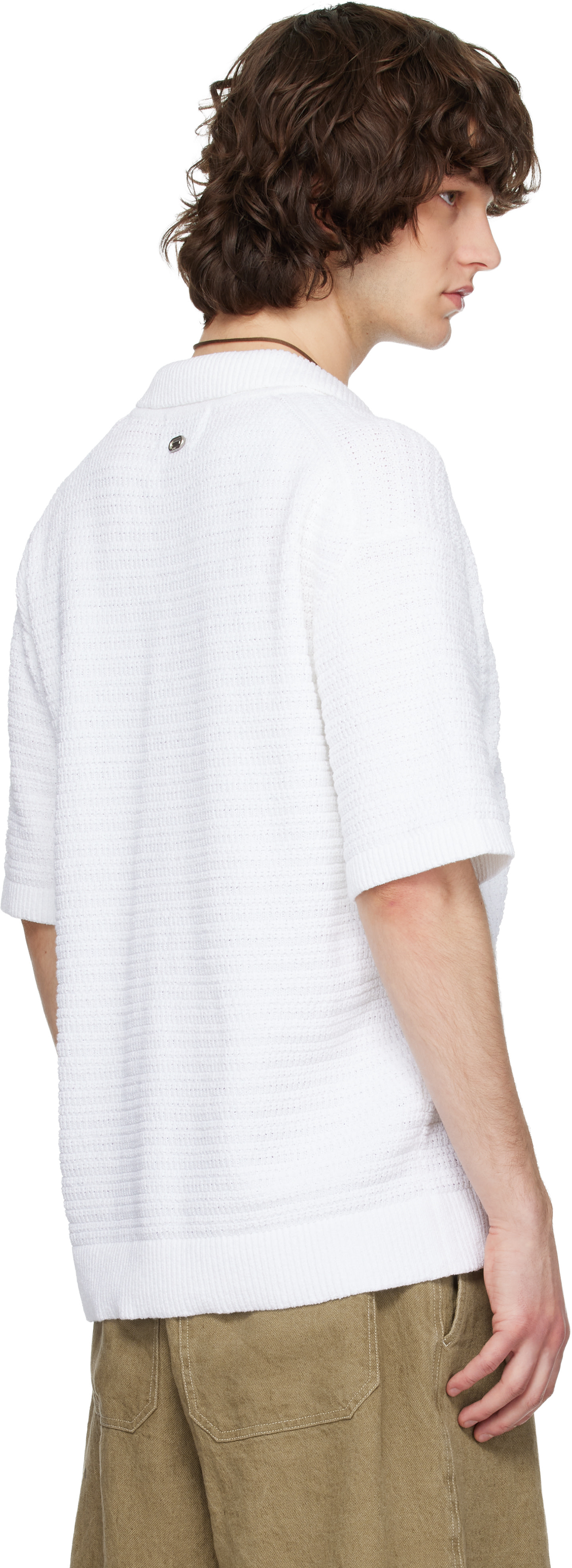 Solid Homme - White Textured Polo