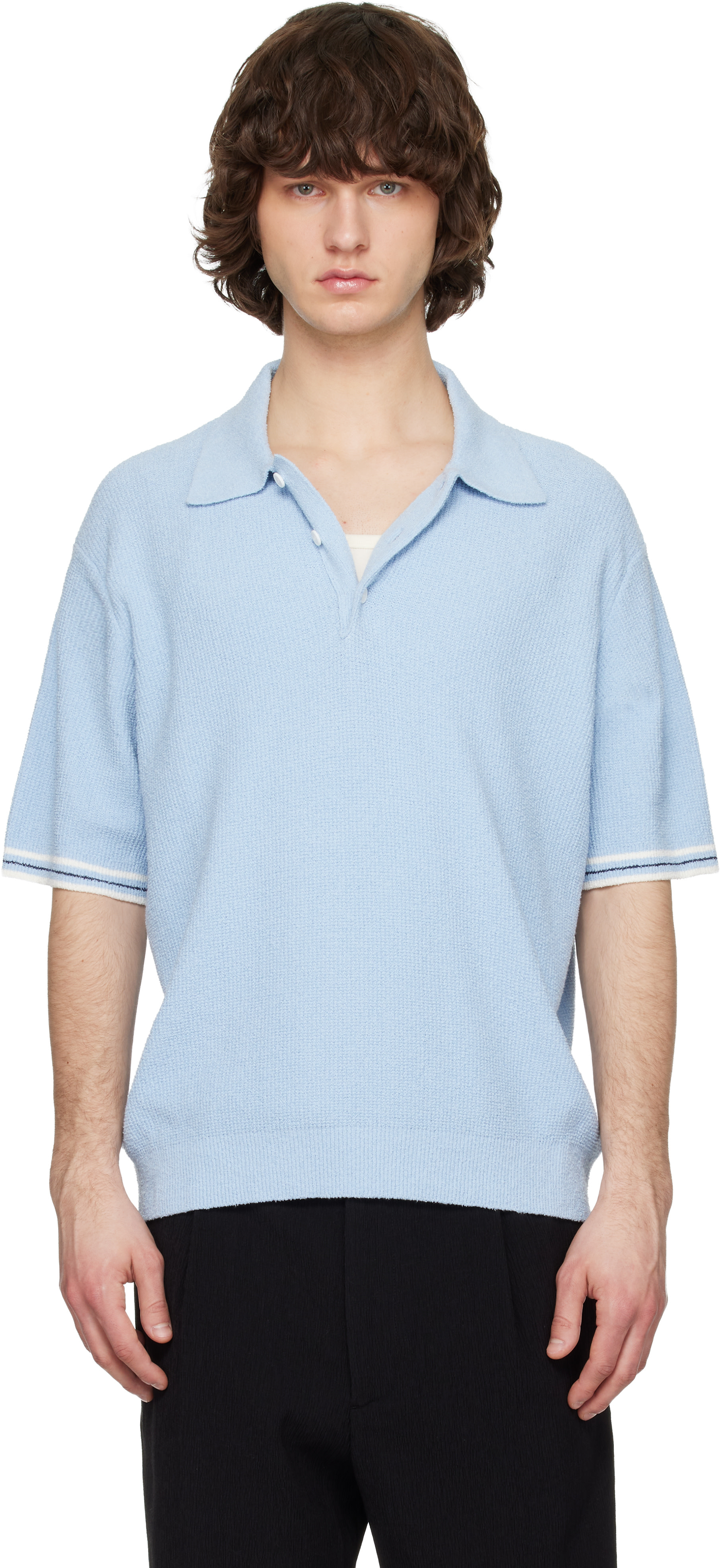Solid Homme - Polo à manches courtes bleu à col classique