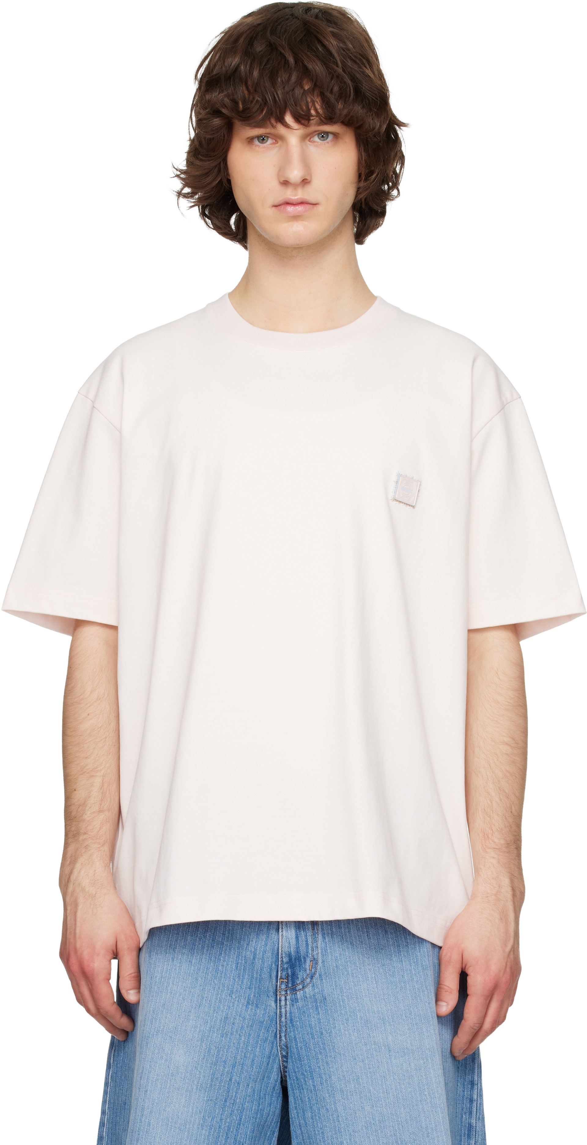 Solid Homme - ピンク Solid Tweed Back Logo 半袖Tシャツ