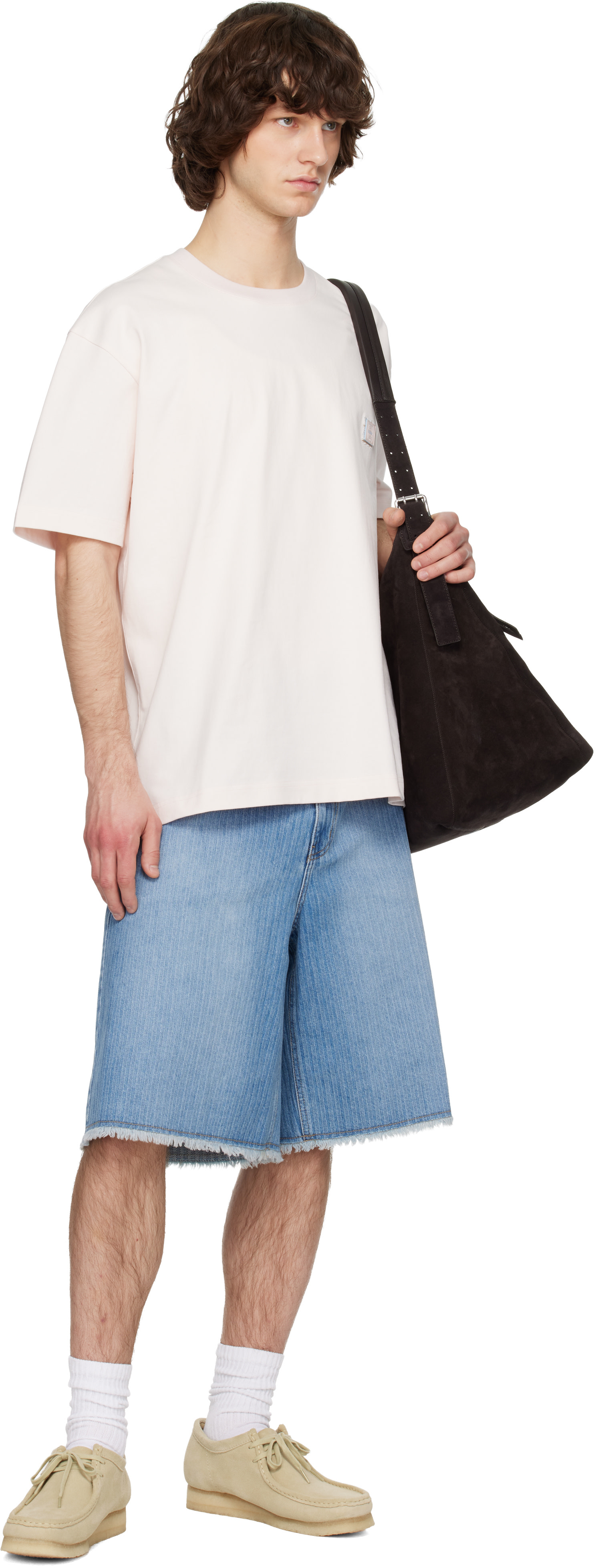 Solid Homme - ピンク Solid Tweed Back Logo 半袖Tシャツ