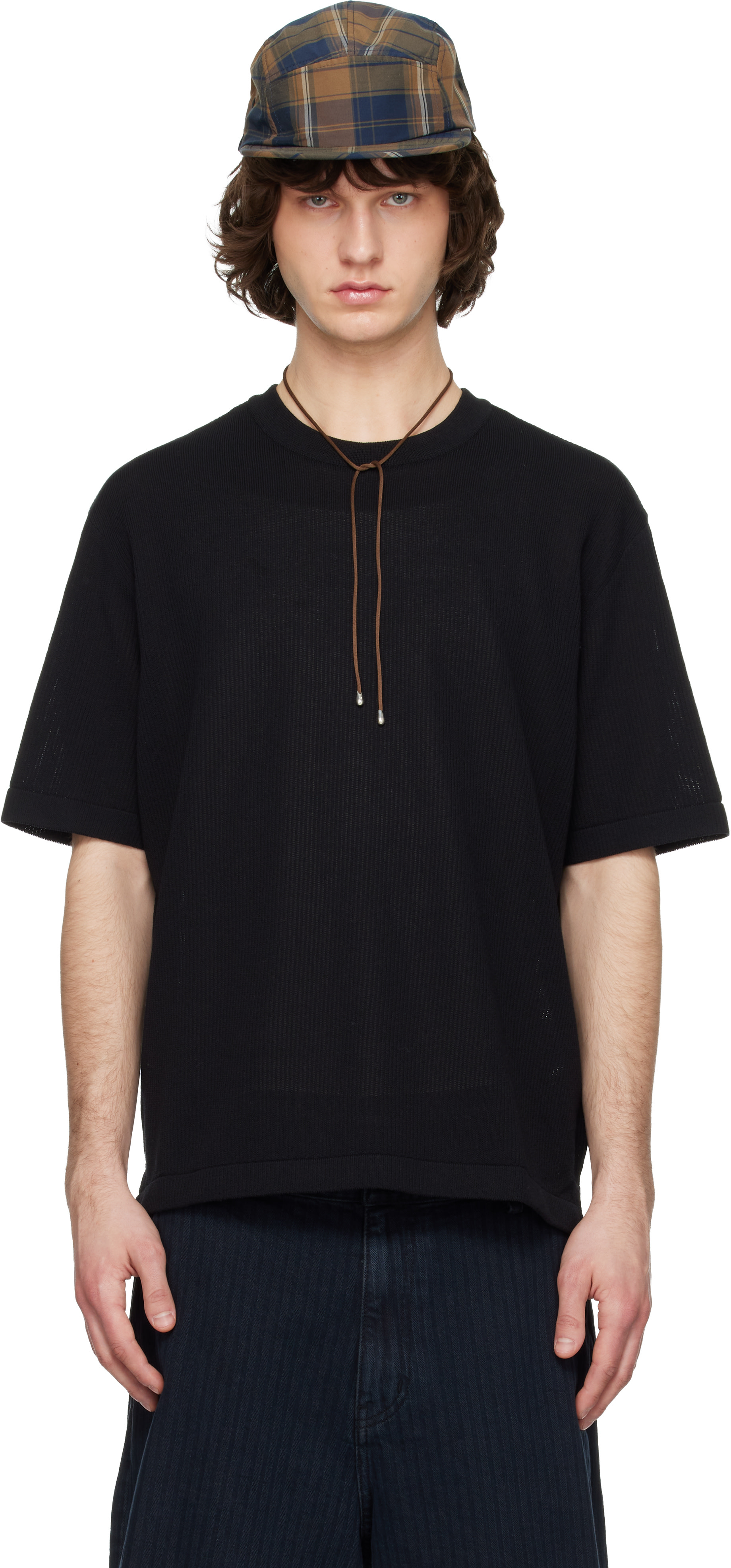 Solid Homme - ブラック ニット Tシャツ