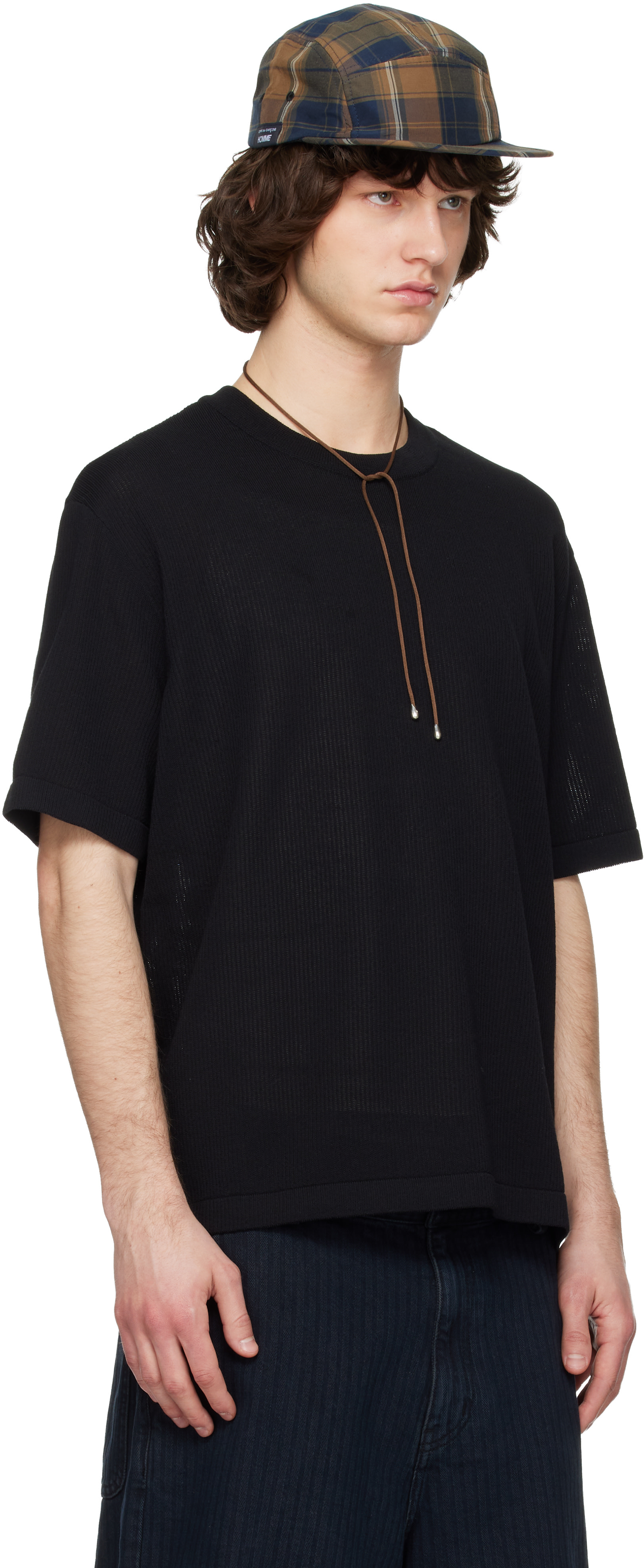 Solid Homme - ブラック ニット Tシャツ