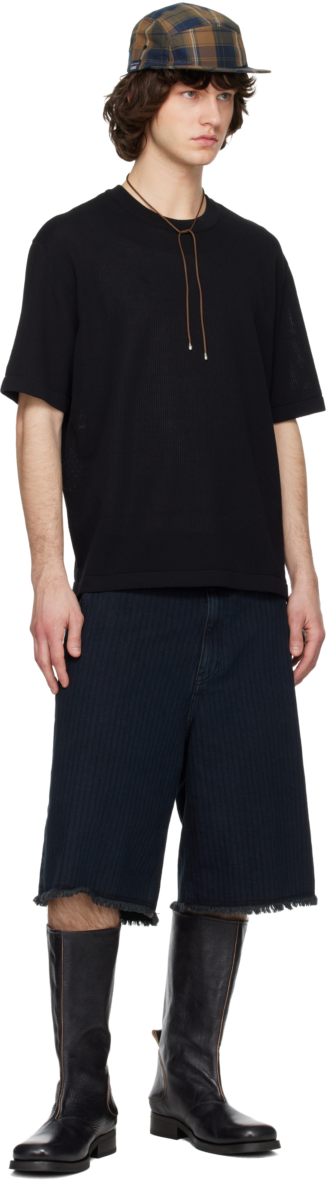 Solid Homme - ブラック ニット Tシャツ