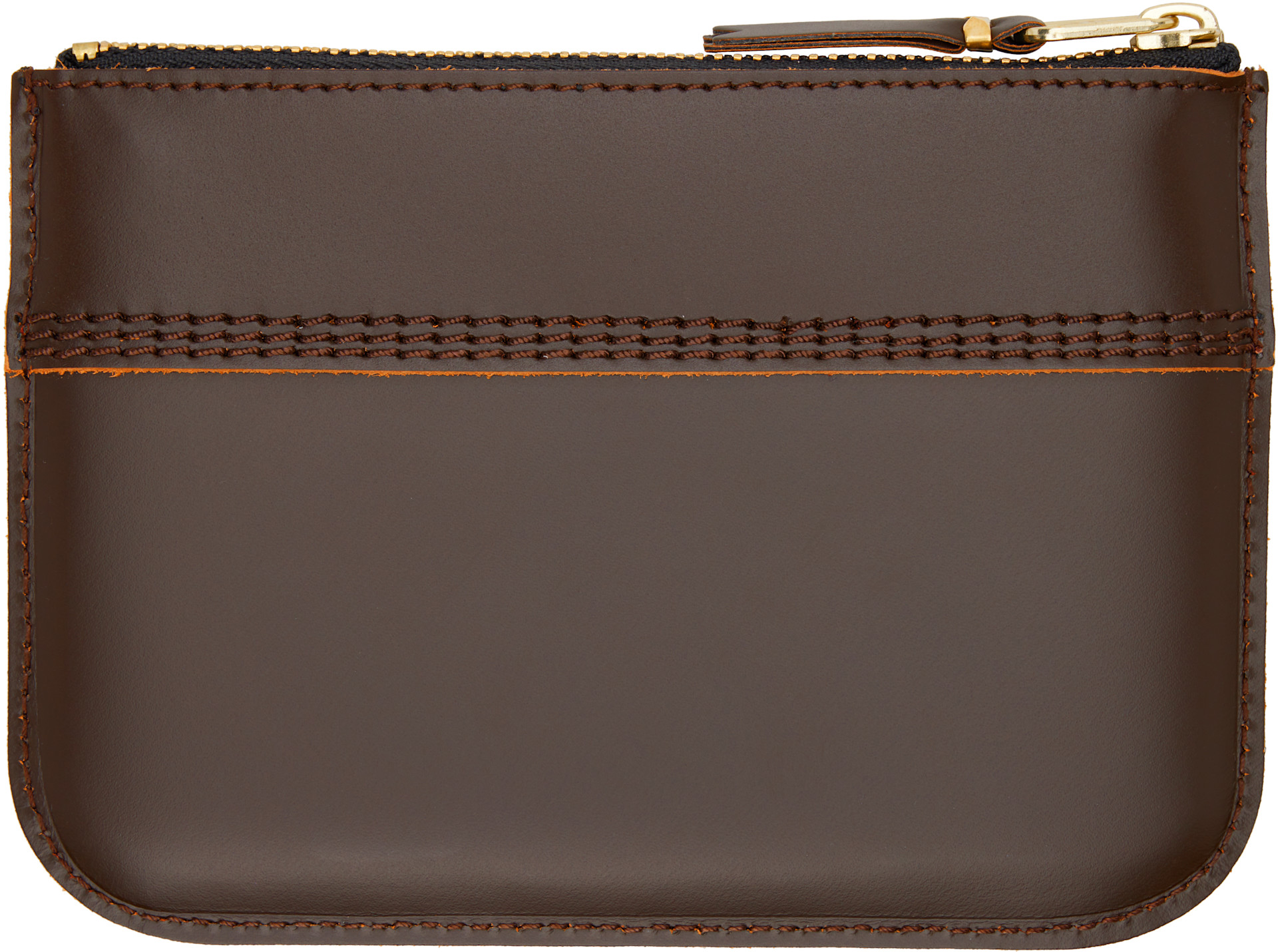 COMME des GARÇONS WALLETS - Pochette Triple Stitch brune