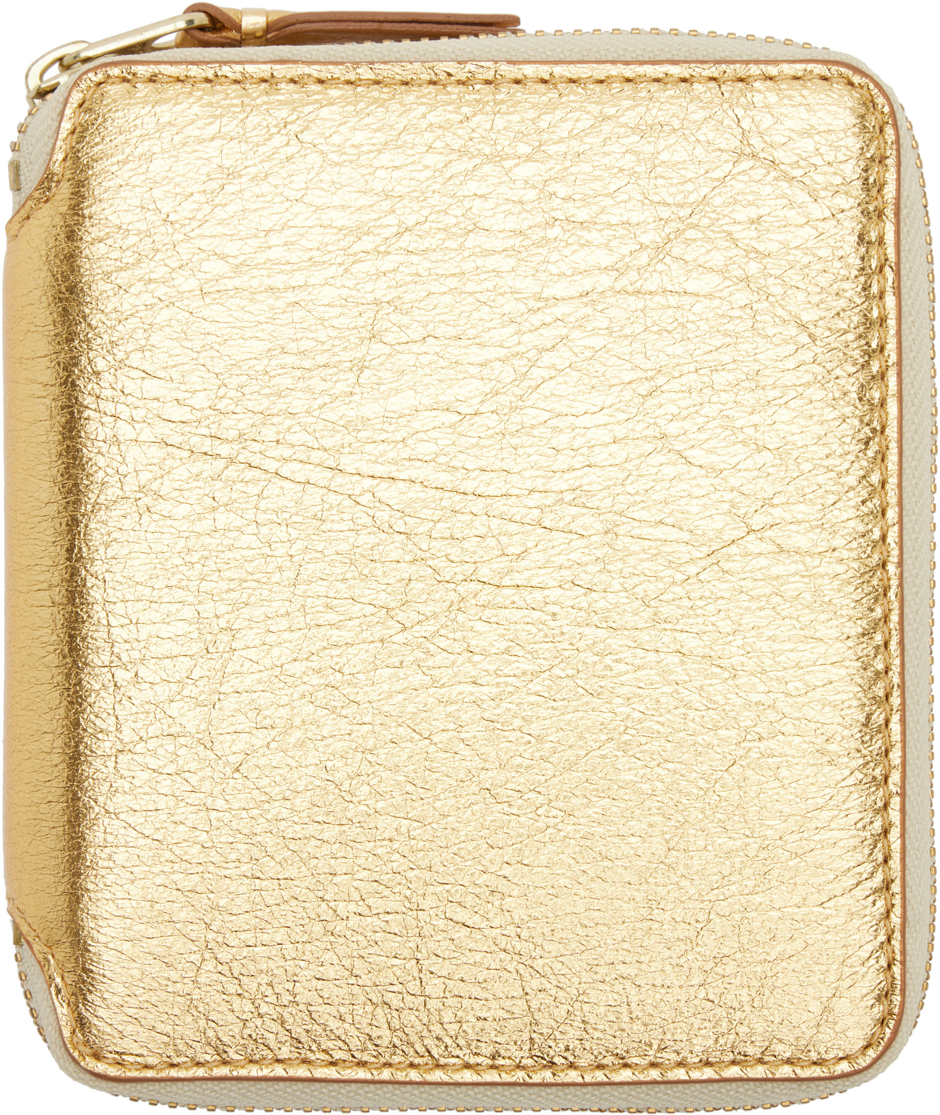 Comme des Garçons Wallets: ゴールド ジップウォレット | SSENSE 日本