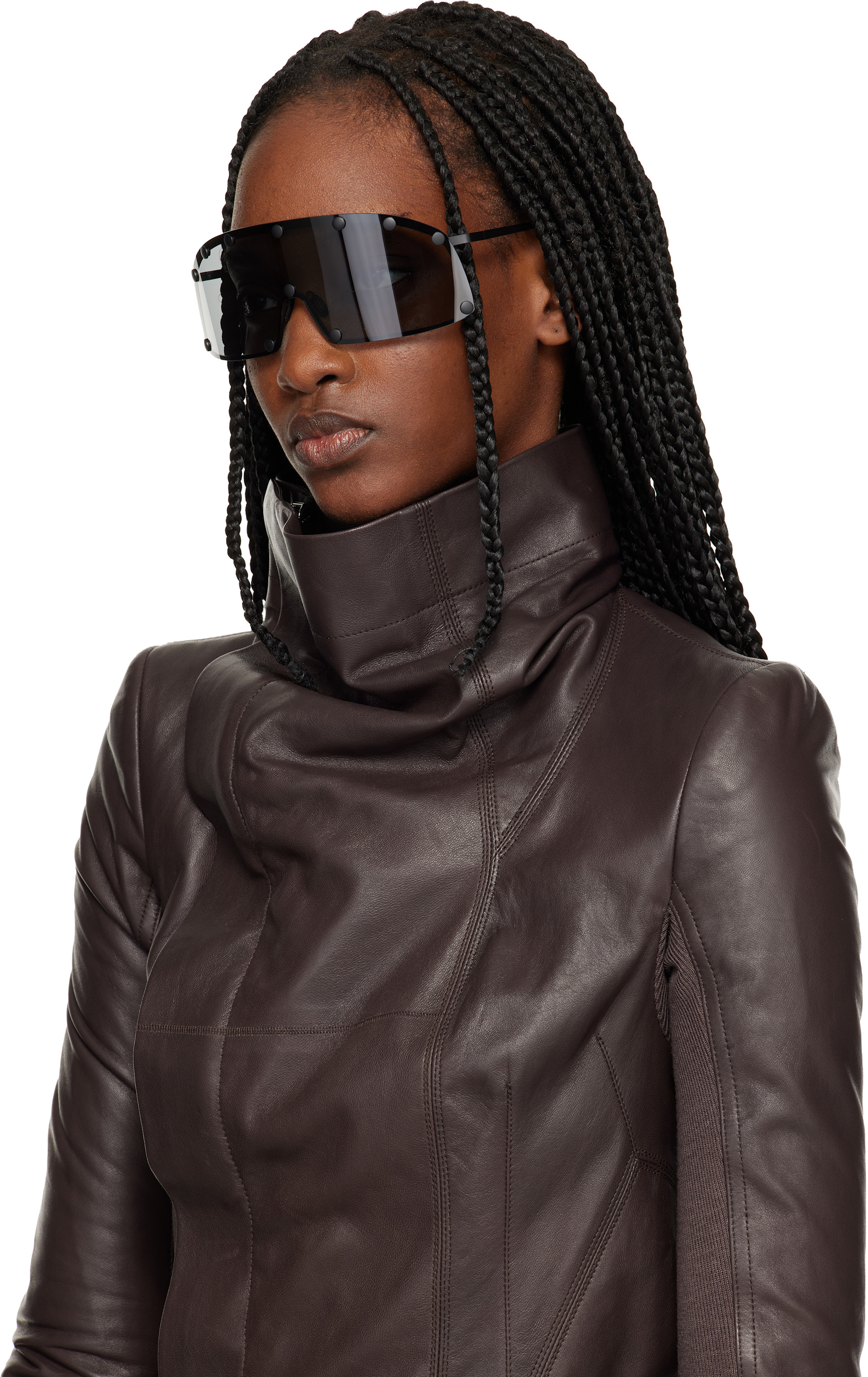 Rick Owens - Black Temple Shielding Sunglasses
