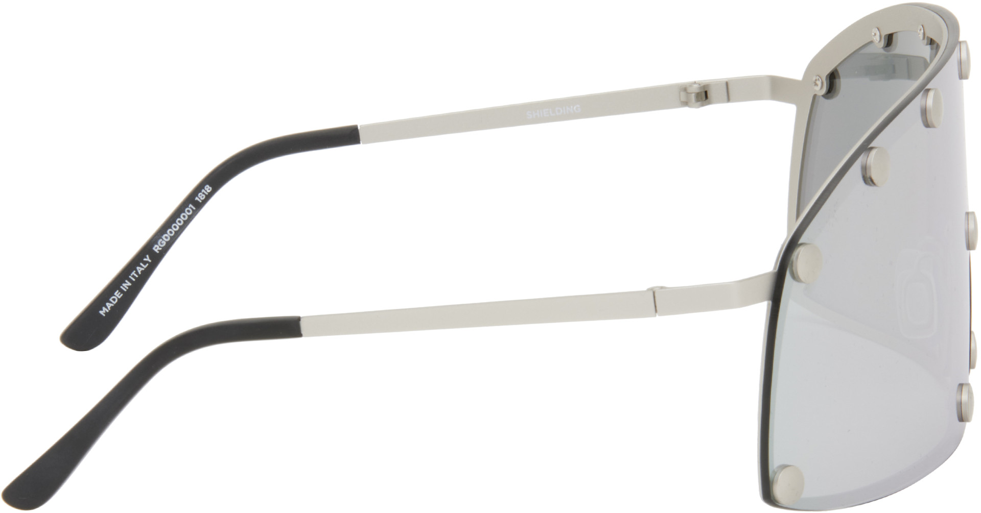 Rick Owens - Silver Temple Shielding Sunglasses