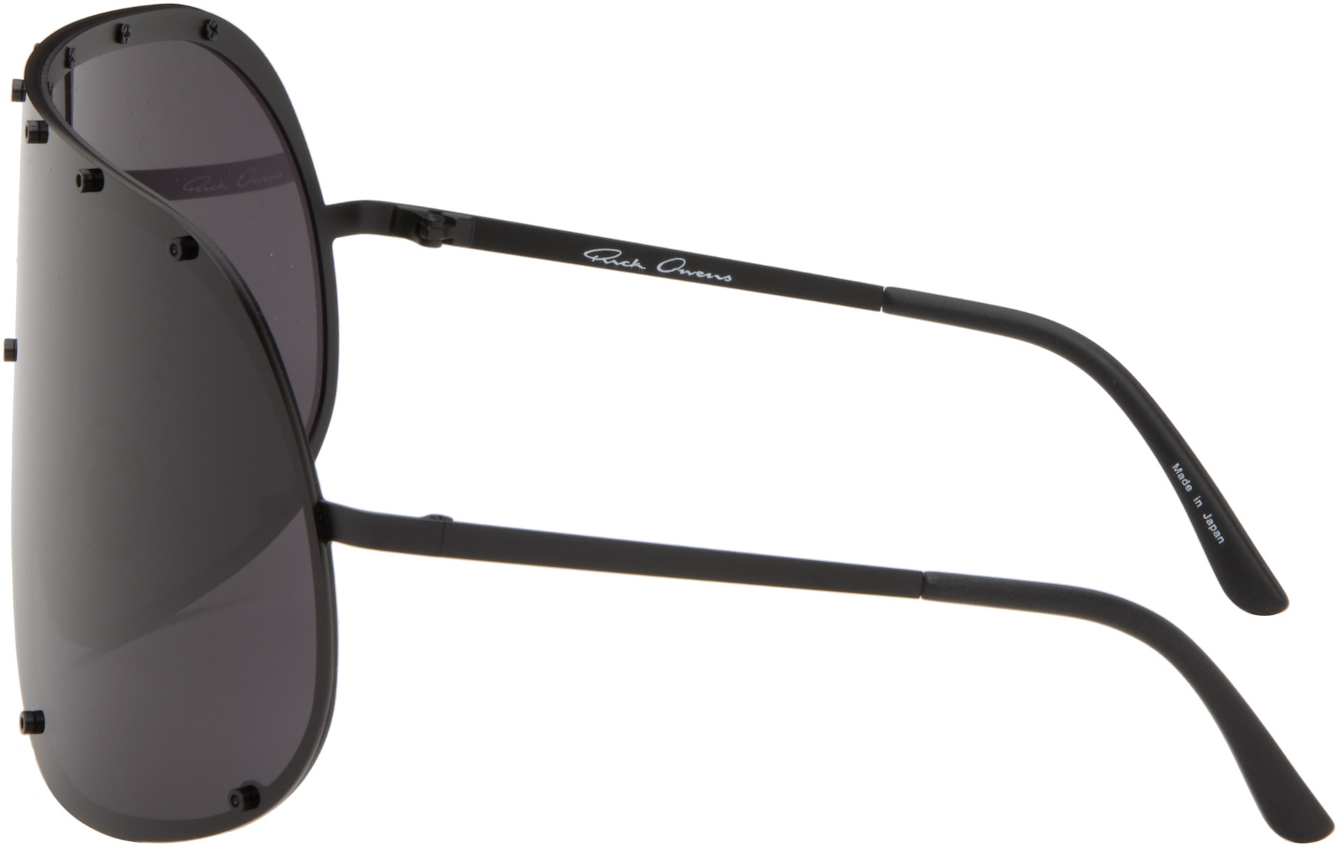 Rick Owens - Black Temple Shield Sunglasses