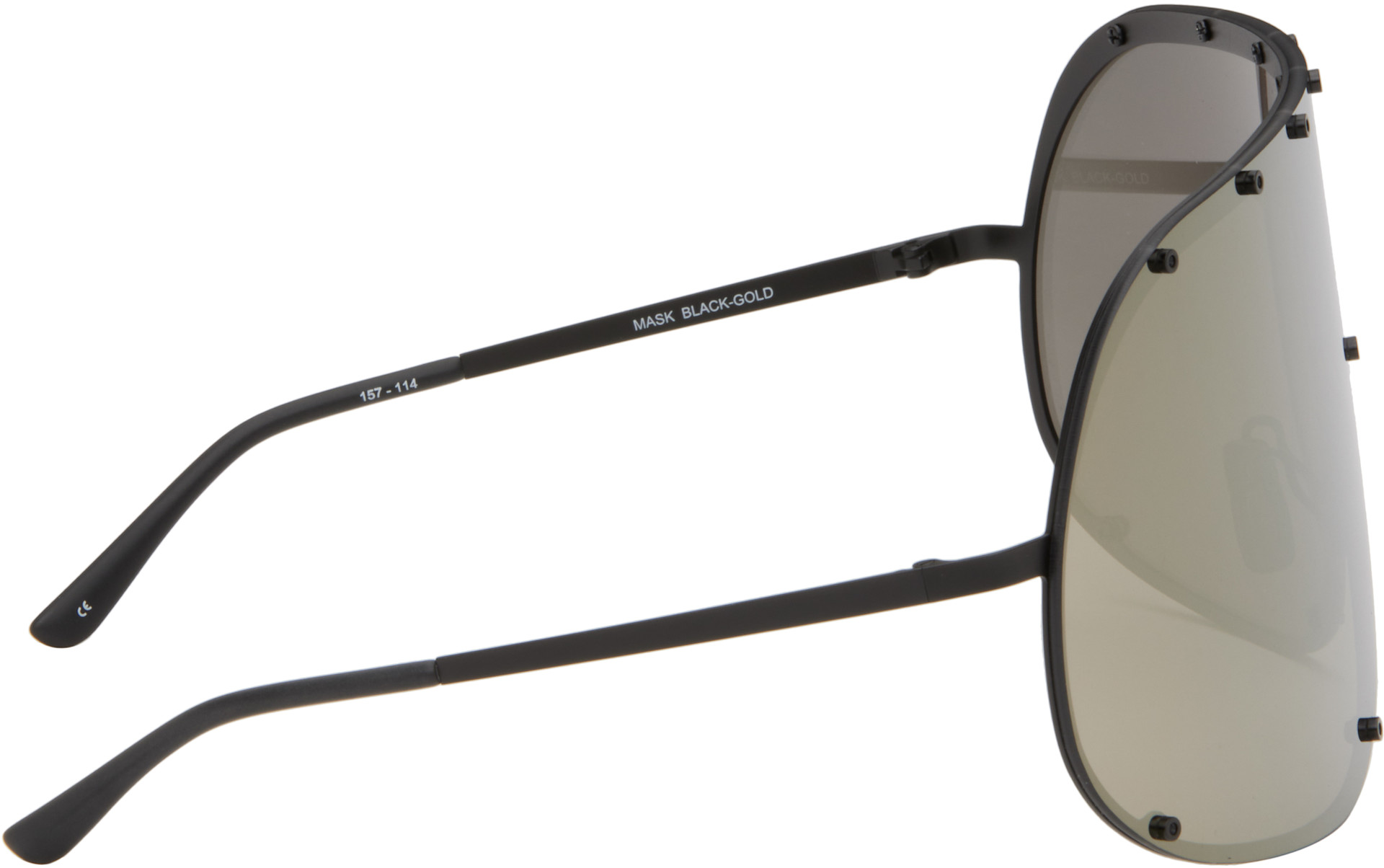 Rick Owens: Black Temple Mask Sunglasses | SSENSE