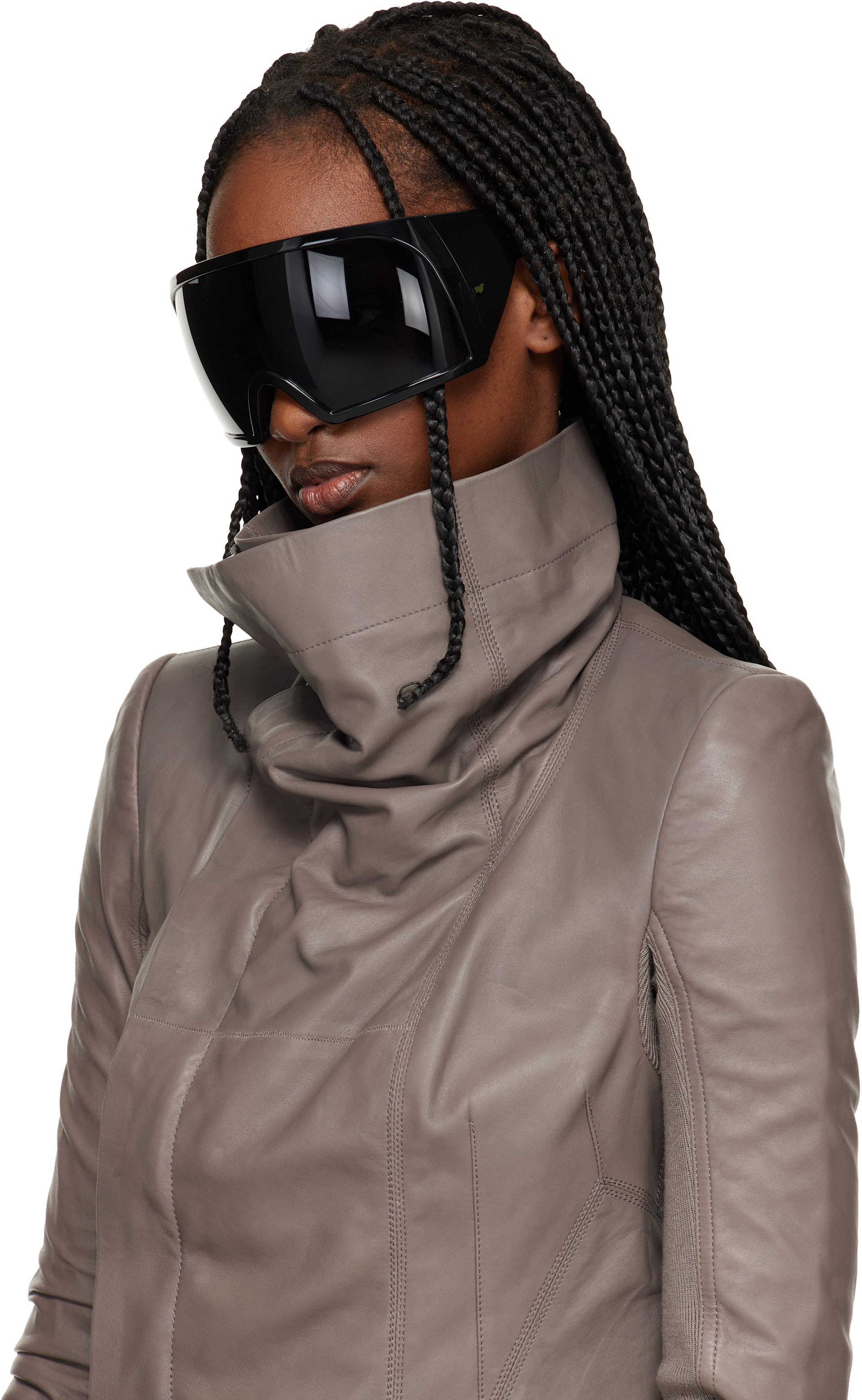 Rick Owens: ブラック Temple Kriester サングラス | SSENSE 日本