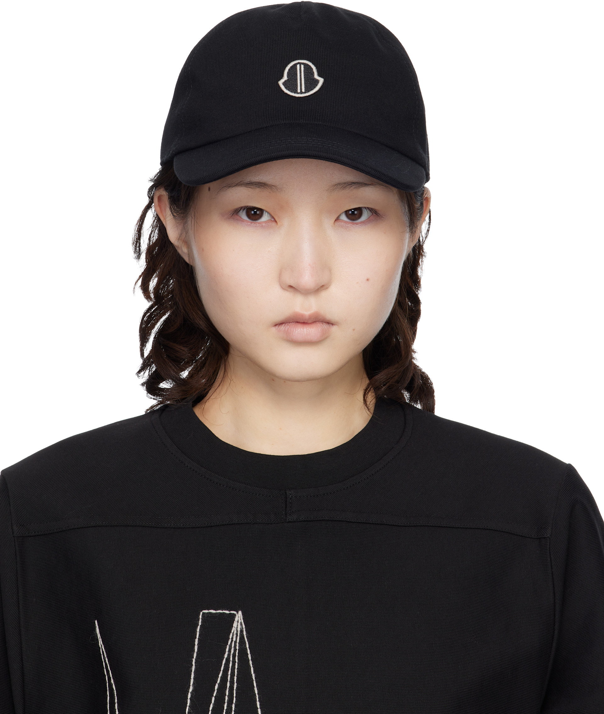 Rick Owens: Moncler + Rick Owens Black Baseball Hat | SSENSE