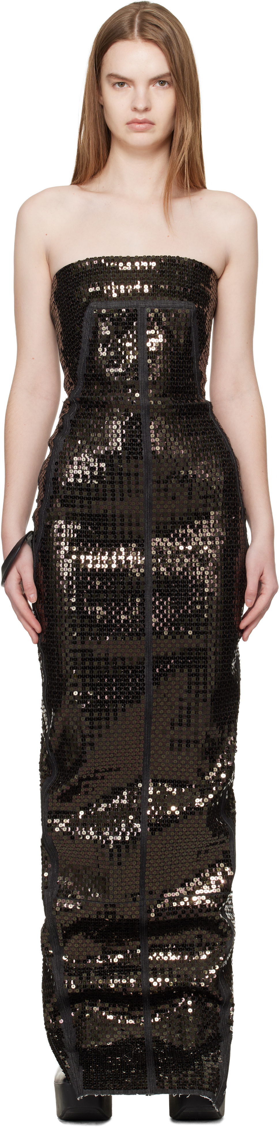 Rick Owens - Robe bustier longue noire - Temple