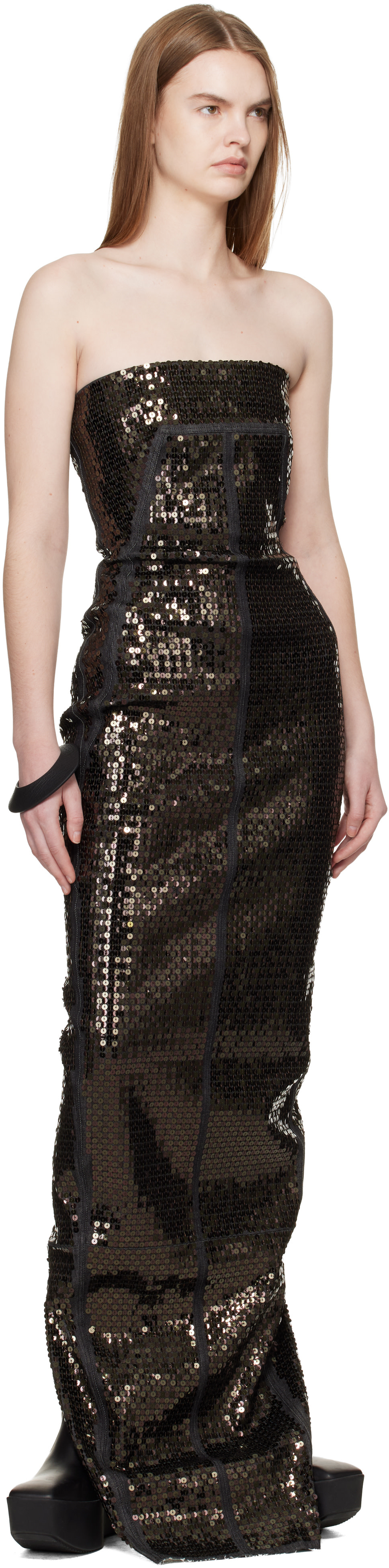 Rick Owens - Robe bustier longue noire - Temple
