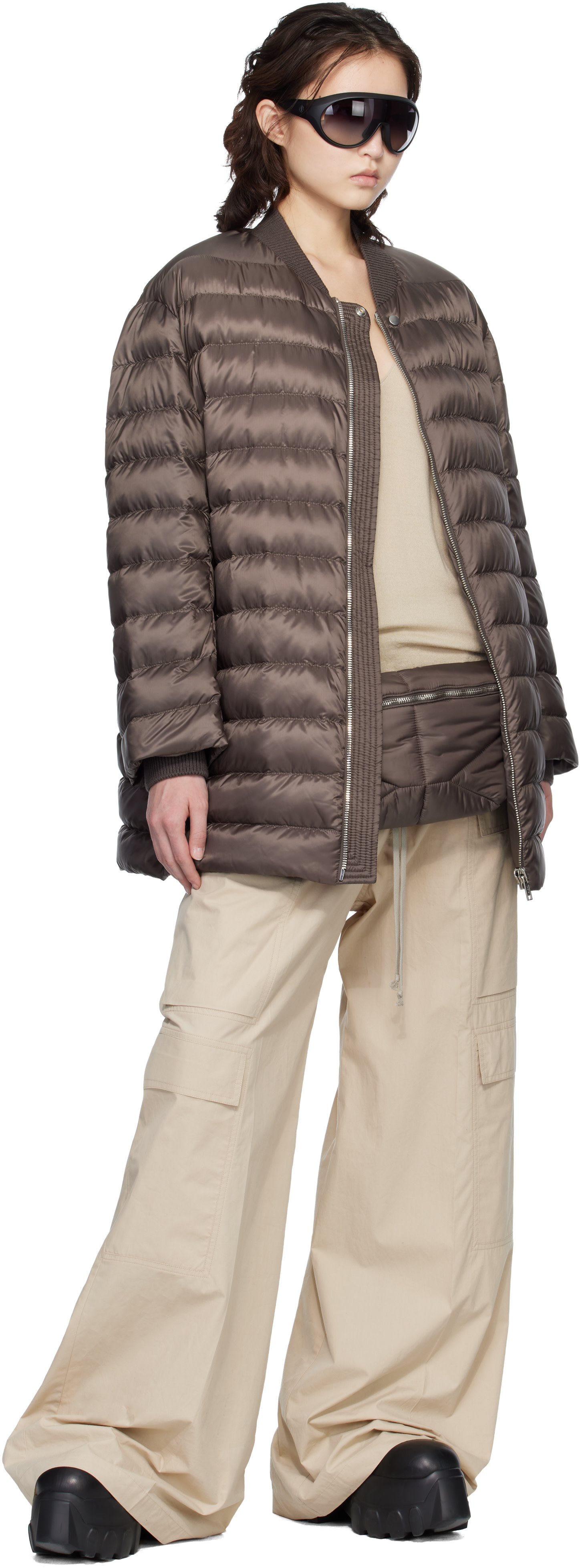 Rick Owens - Moncler + Rick Owens 브라운 플라이트 다운 재킷