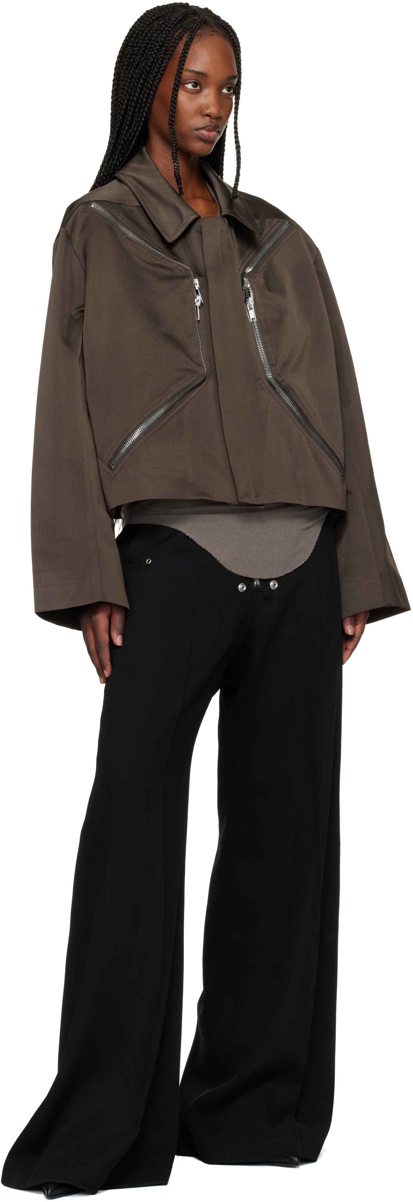 Rick Owens: Gray Temple Heizer Mac Jacket | SSENSE