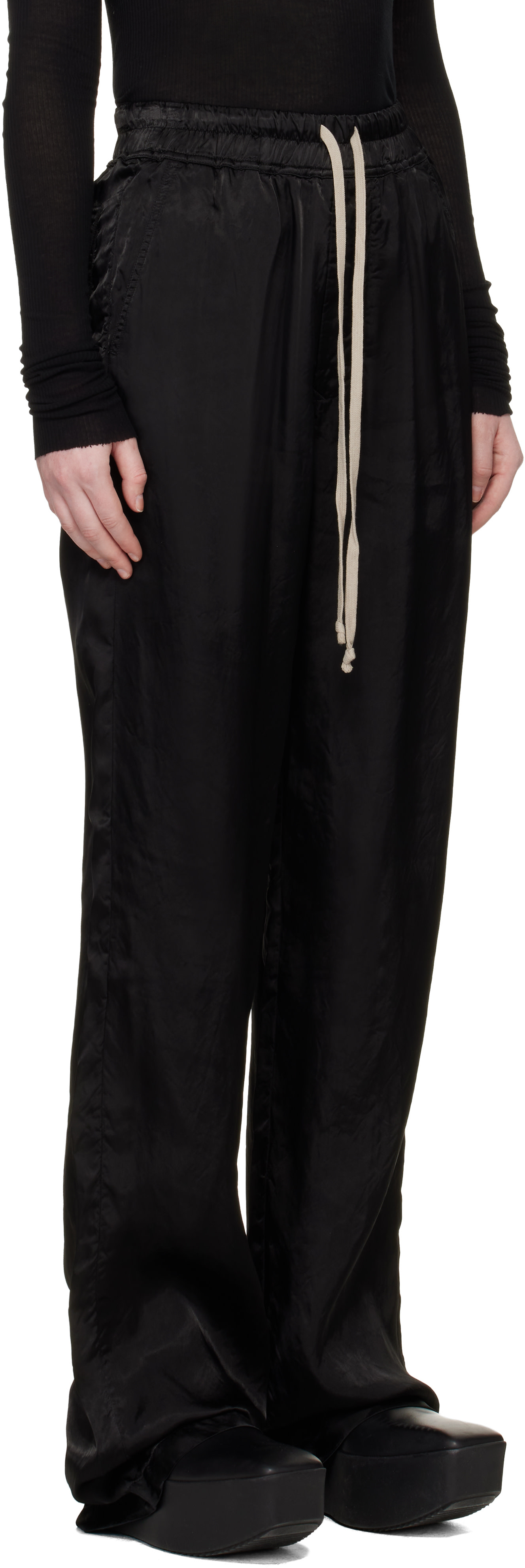 Rick Owens: Black Temple Dietrich Drawstring Lounge Pants | SSENSE