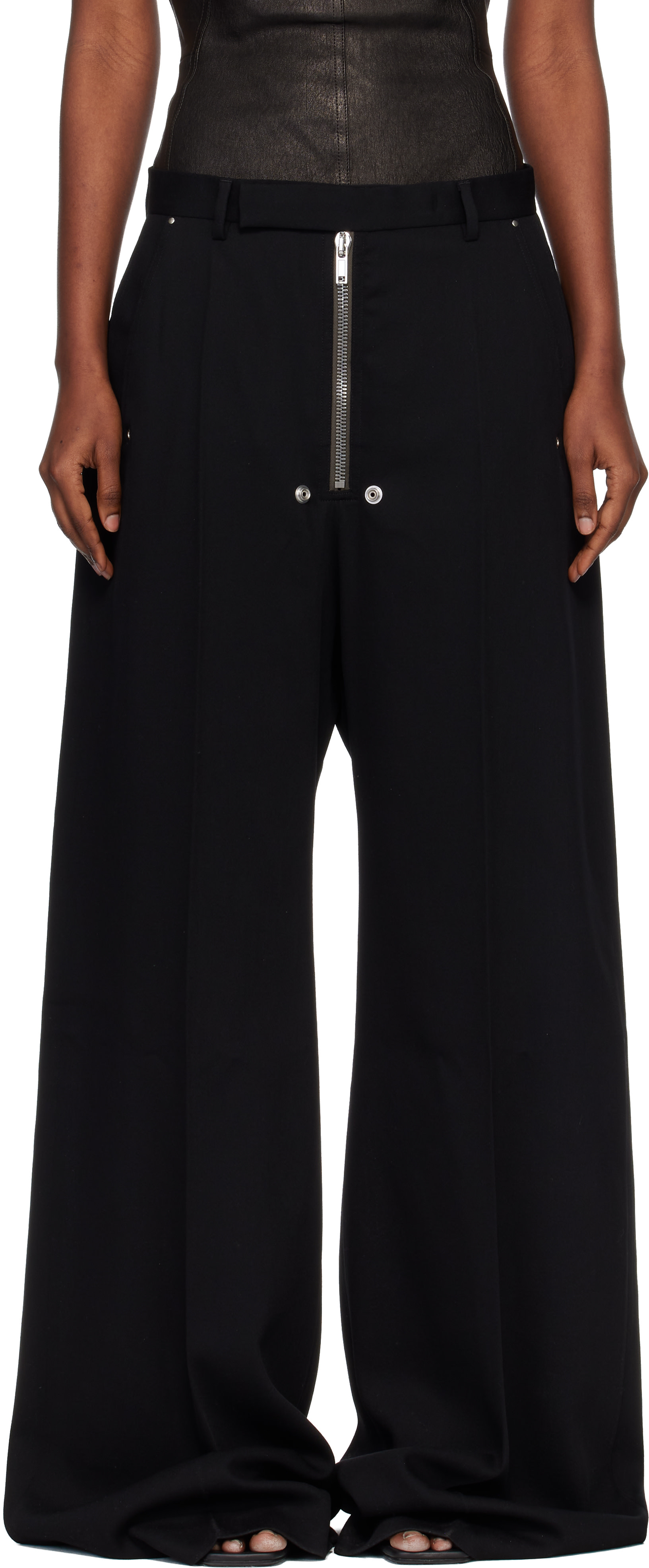 Rick Owens: Black Tailored Wide Belas Trousers | SSENSE Netherlands