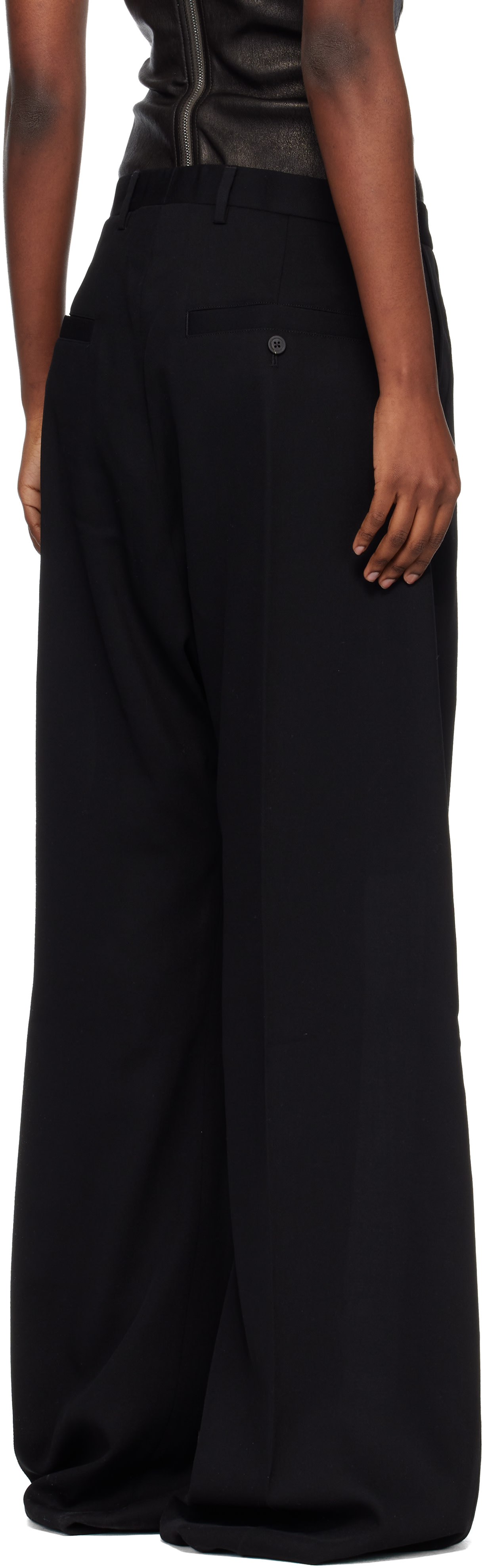 Rick Owens: Black Tailored Wide Belas Trousers | SSENSE Canada