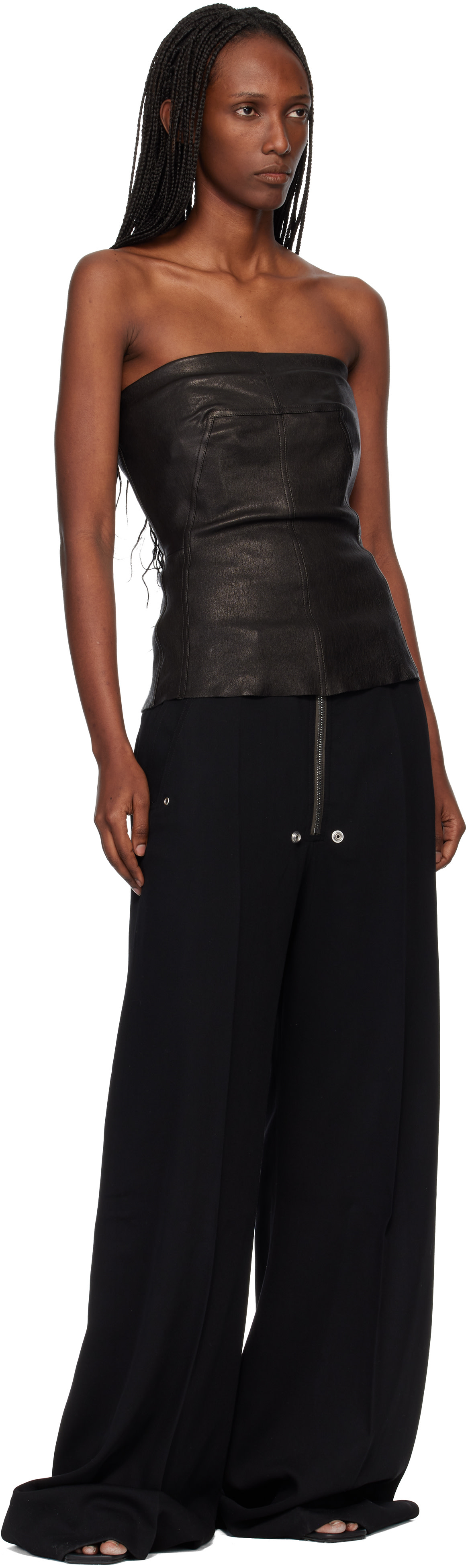 Rick Owens: Black Tailored Wide Belas Trousers | SSENSE