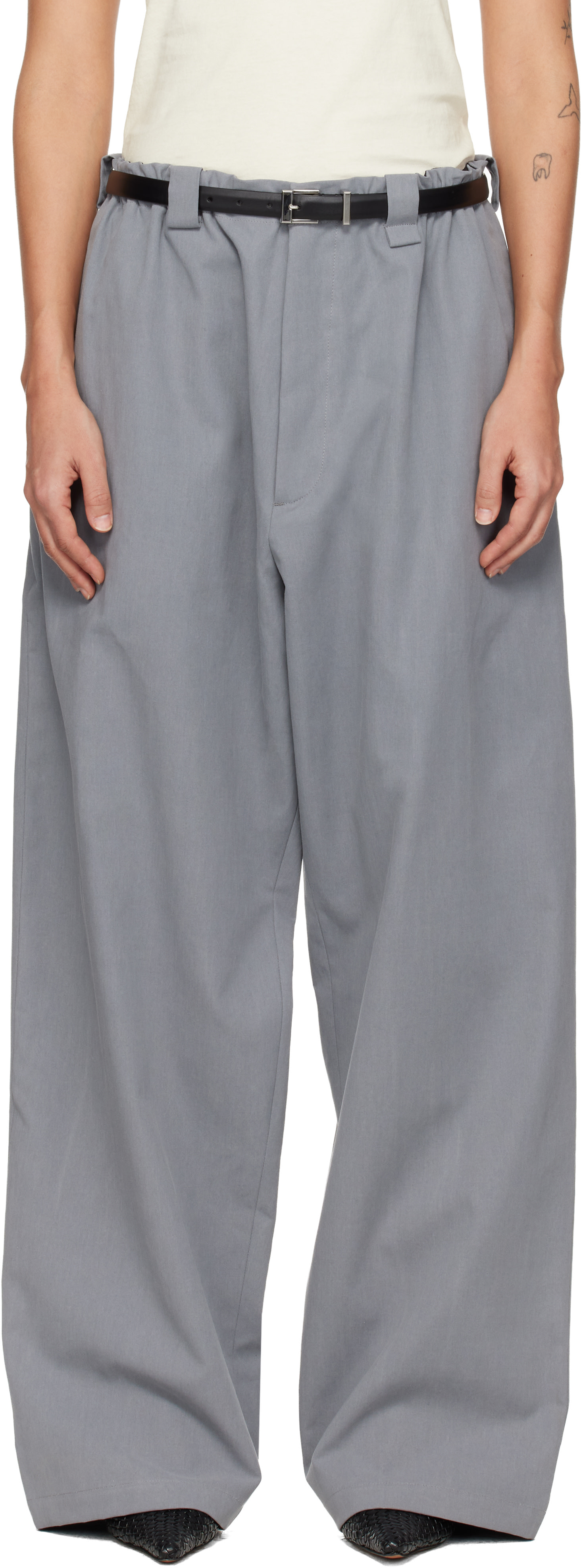 WILLY CHAVARRIA: Gray Toluca Trousers | SSENSE