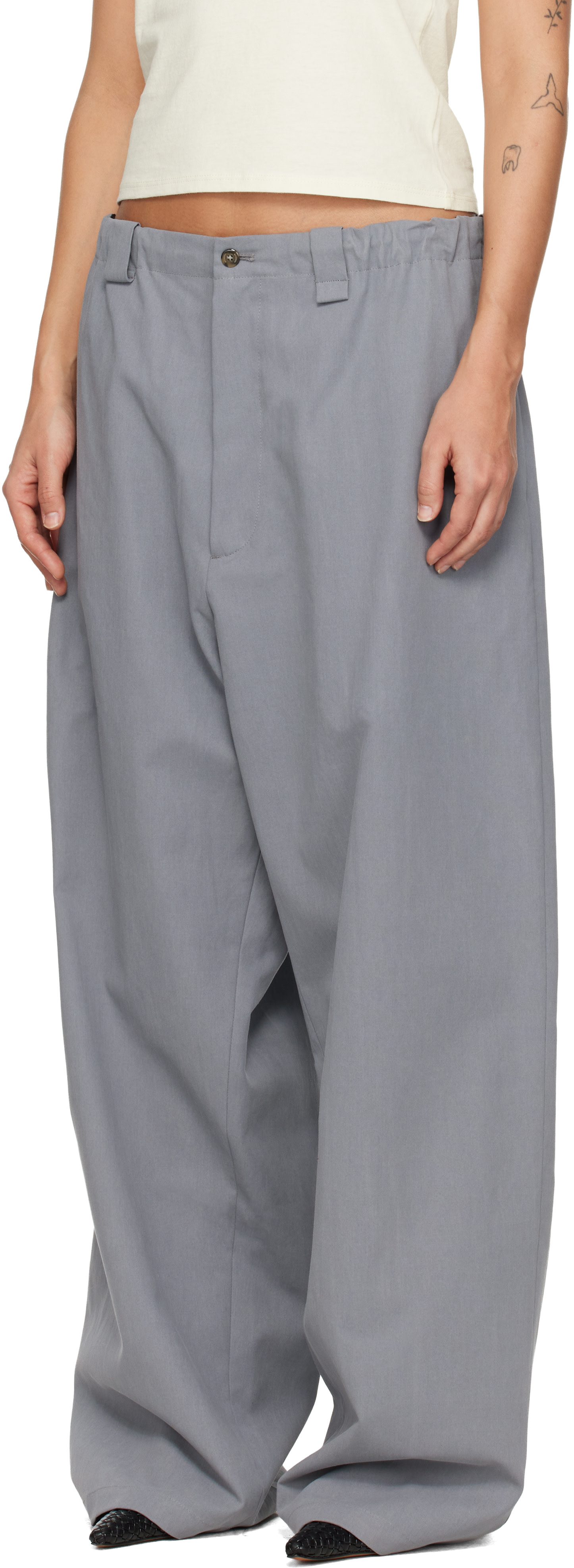 WILLY CHAVARRIA: Gray Toluca Trousers | SSENSE