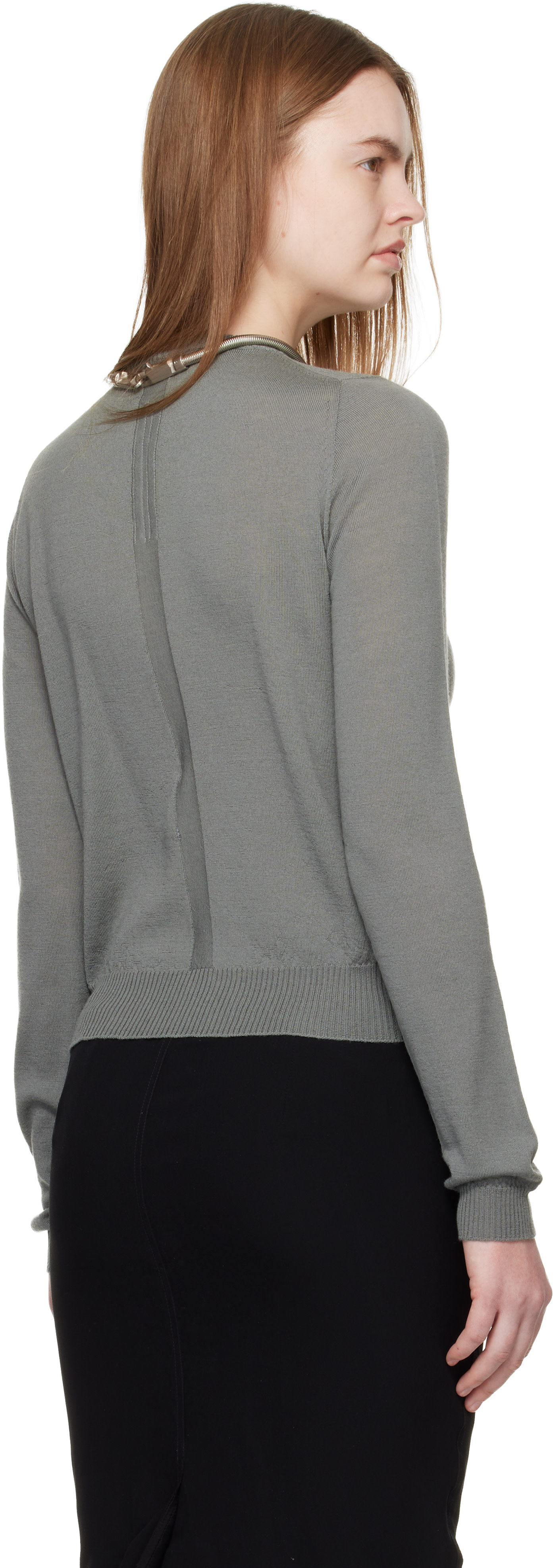 Rick Owens: Khaki Temple Biker Level Sweater | SSENSE