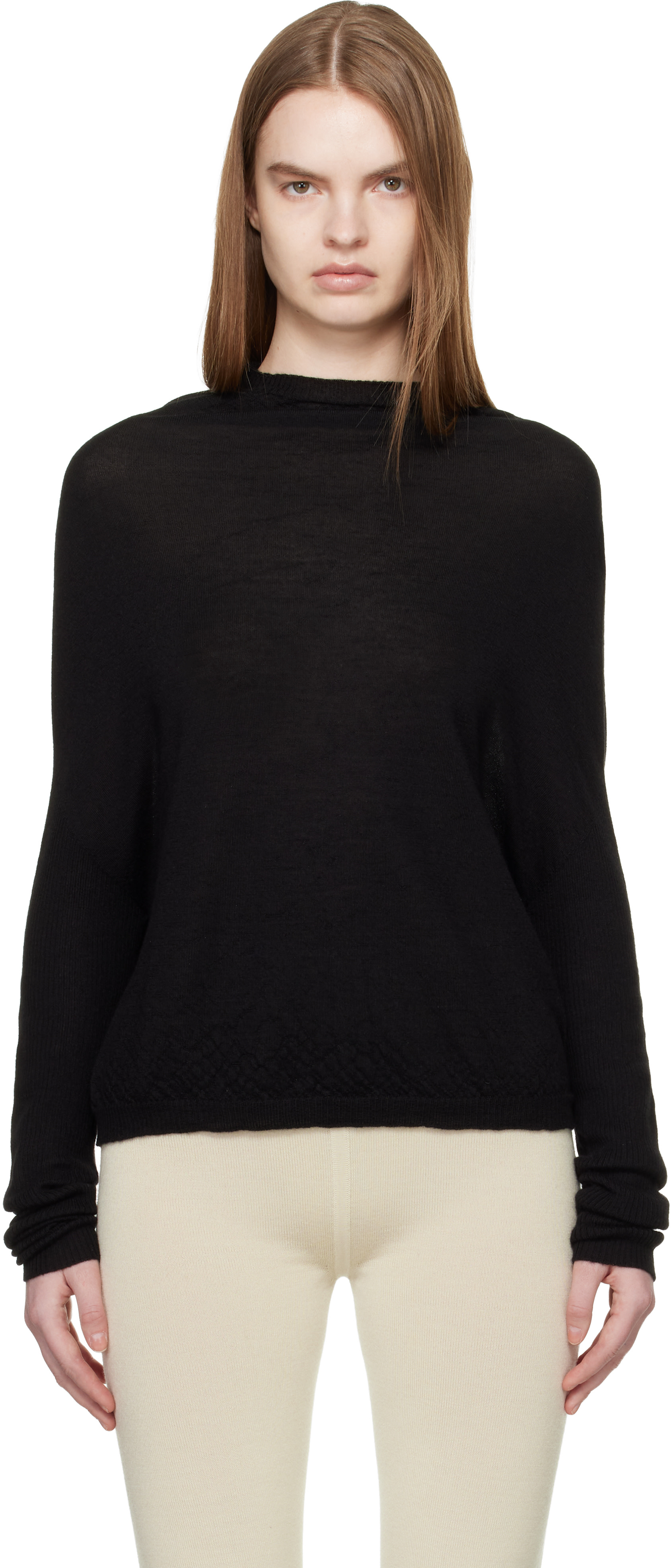 Rick Owens - Pull Crater noir en tricot - Temple