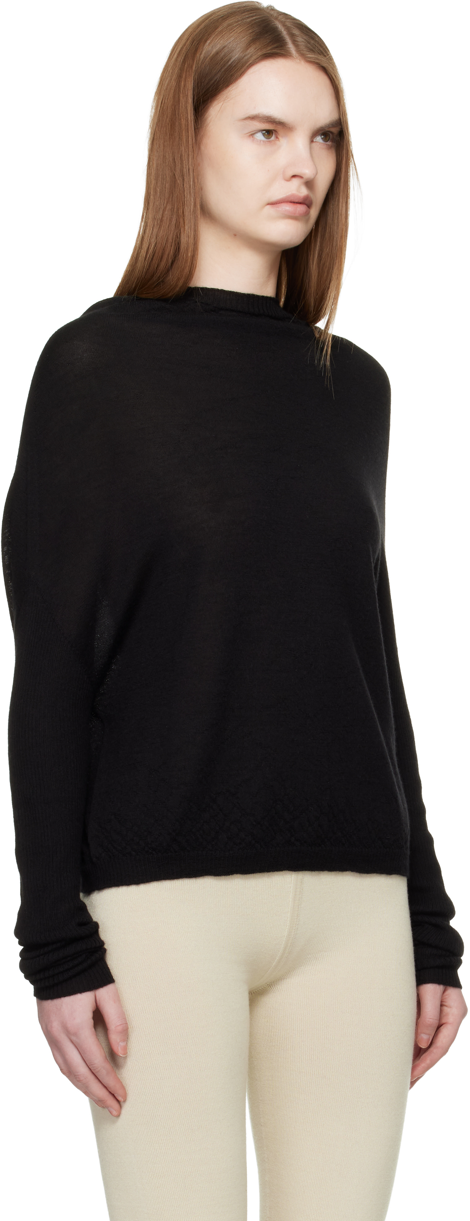 Rick Owens - Pull Crater noir en tricot - Temple