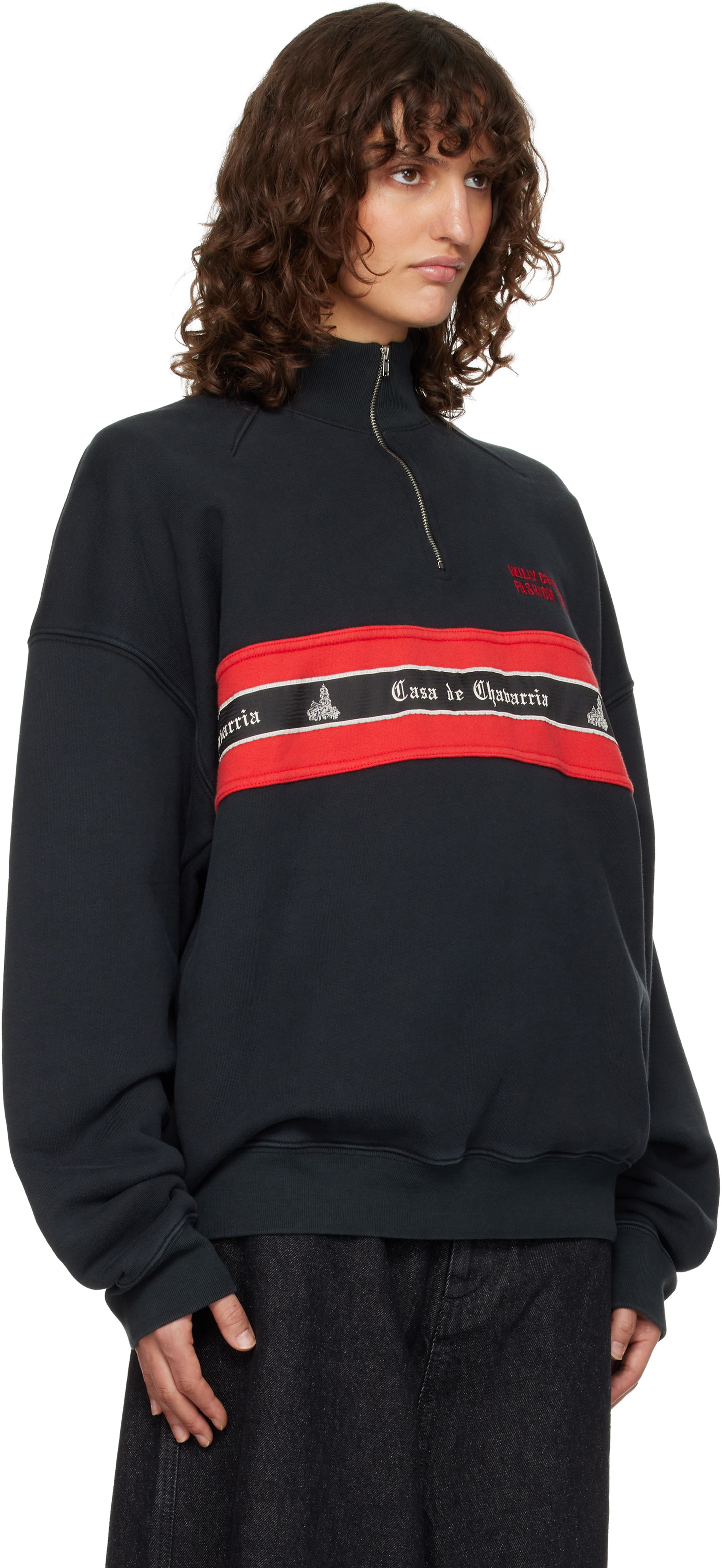 WILLY CHAVARRIA: Black 'Casa De Chavarria' Gilroy Sweatshirt | SSENSE