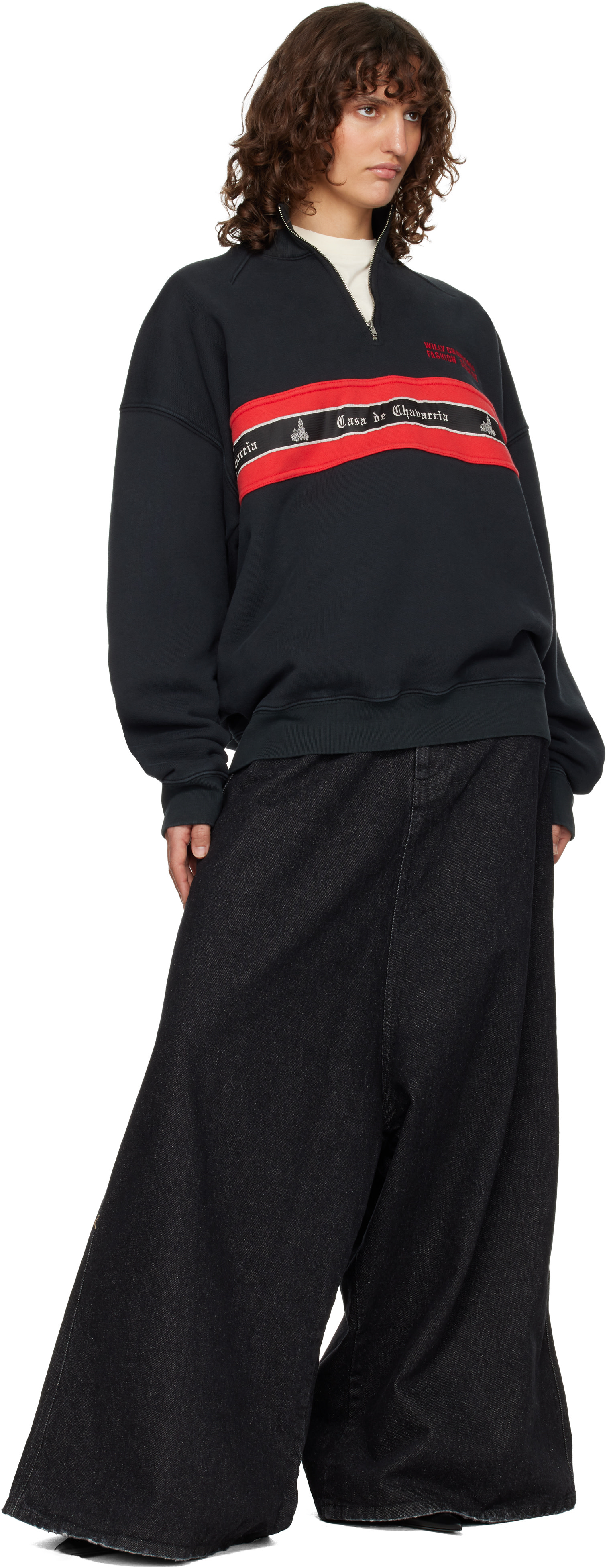 WILLY CHAVARRIA: Black 'Casa De Chavarria' Gilroy Sweatshirt | SSENSE
