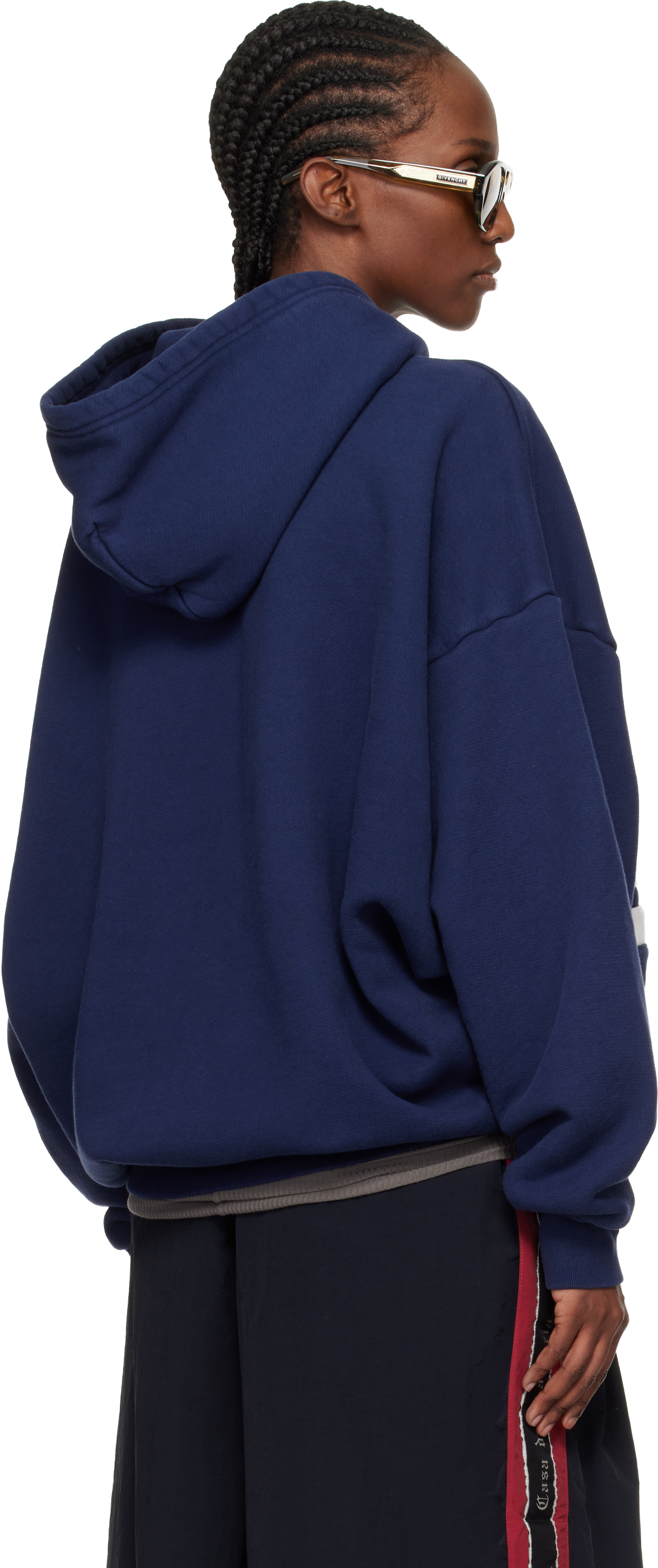 WILLY CHAVARRIA - Pull à capuche 'Chavarria' bleu marine à rayures