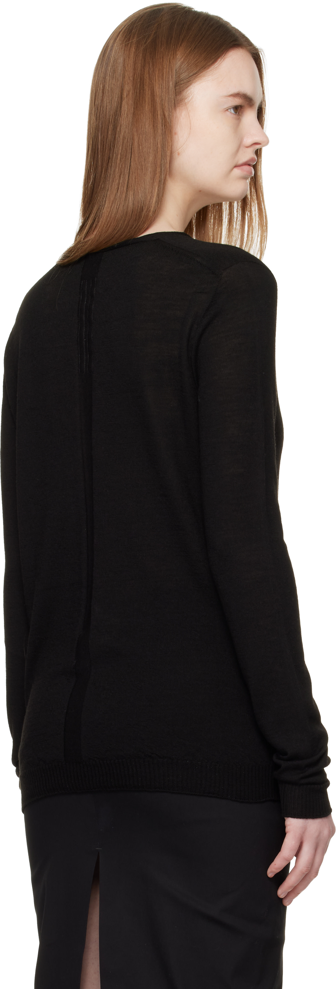 Rick Owens - Pull noir à col en V - Temple